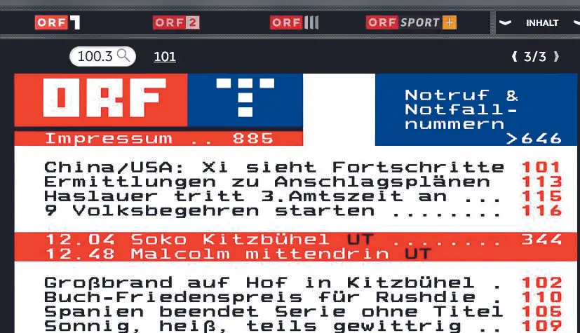 ORF-Teletext Beispiele
