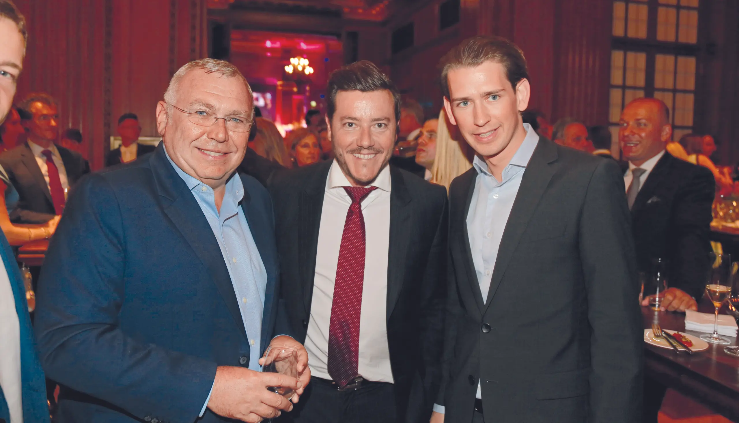 Alfred Gusenbauer, René Benko und Sebastian Kurz