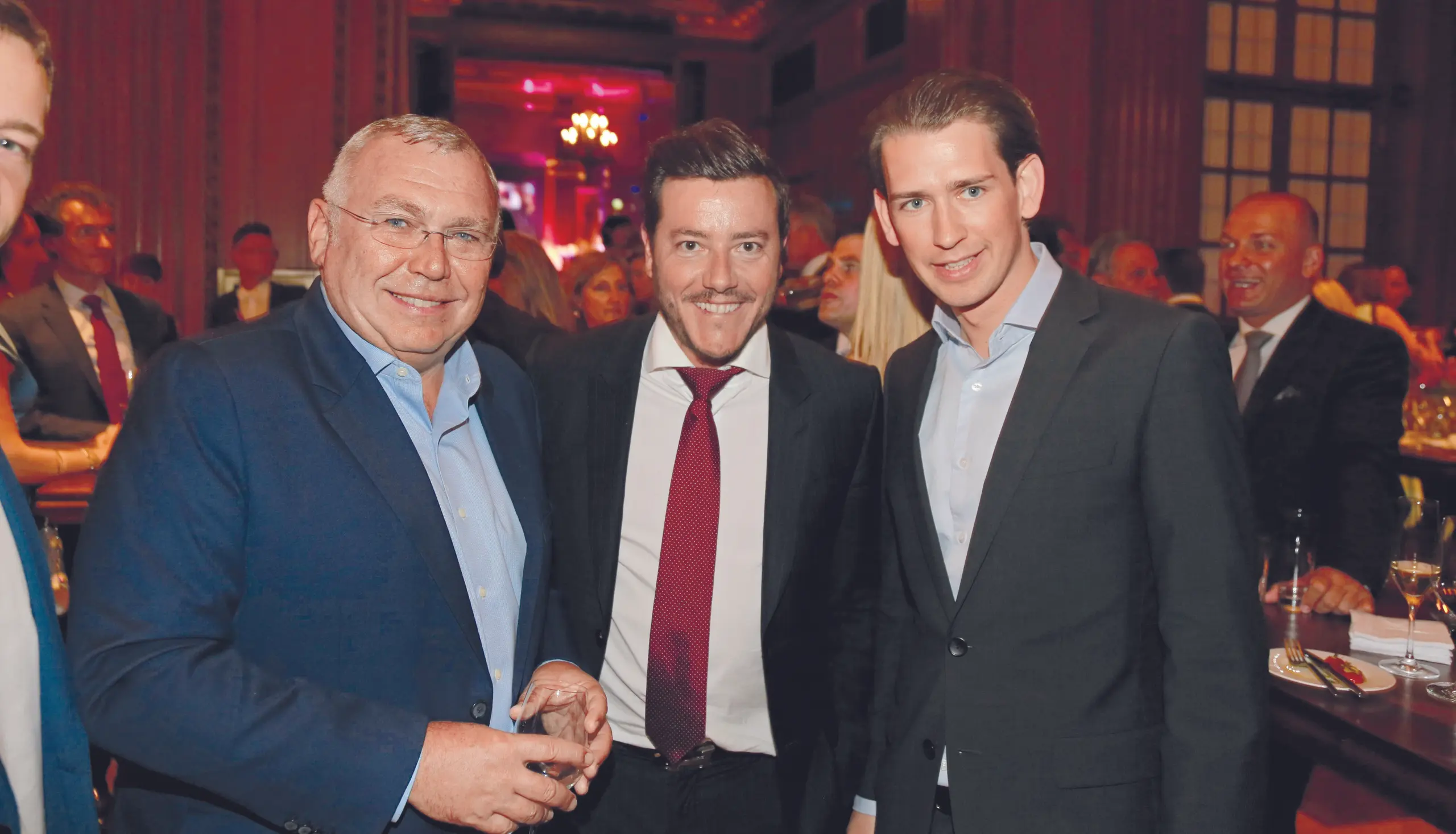 Alfred Gusenbauer, René Benko und Sebastian Kurz