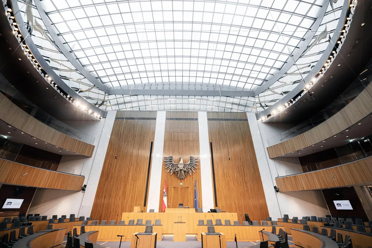 Das österreichische Parlament von innen.