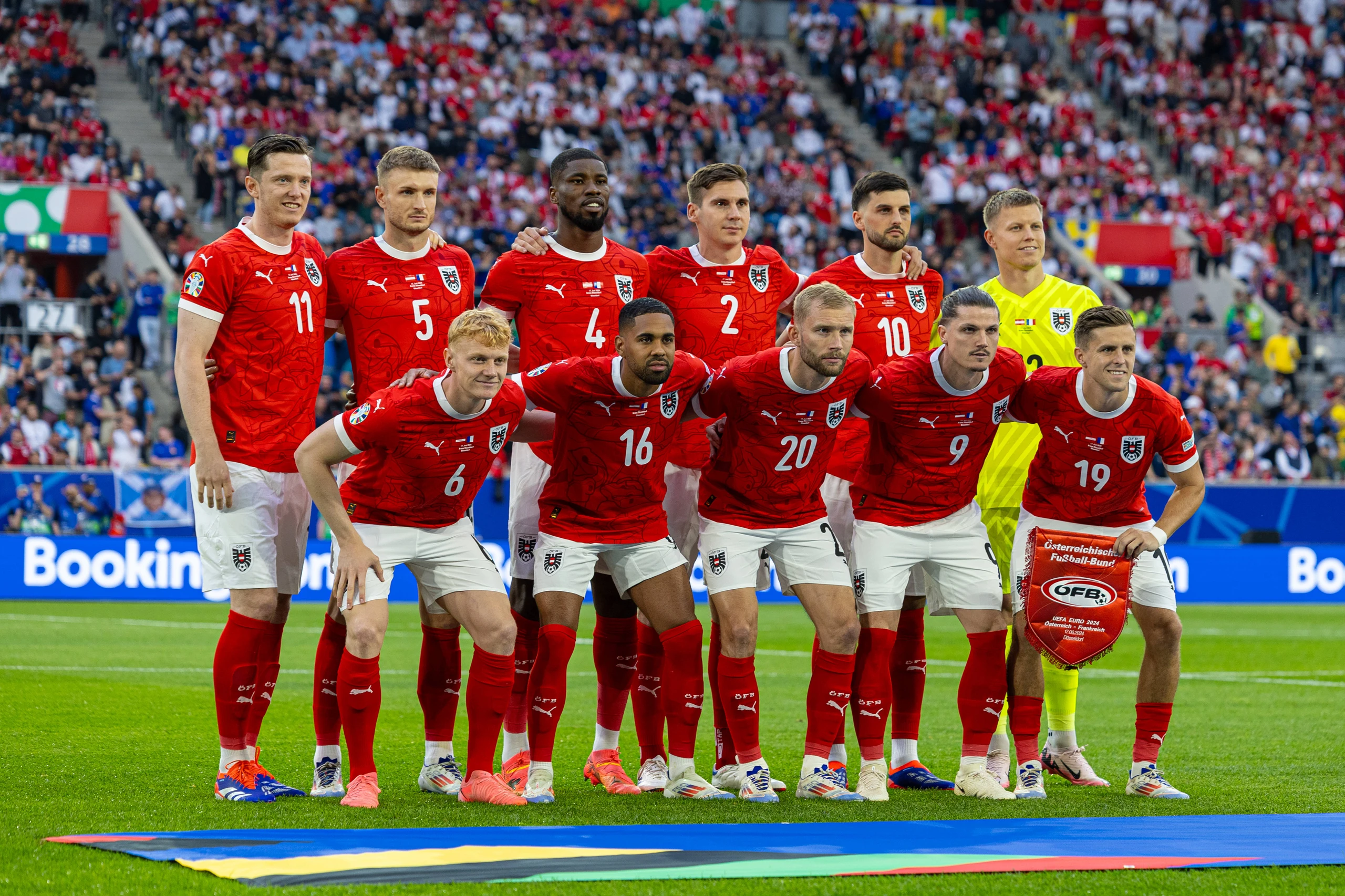 Das ÖFB-Team vor dem Match gegen Frankreich bei der UEFA EURO 2024
