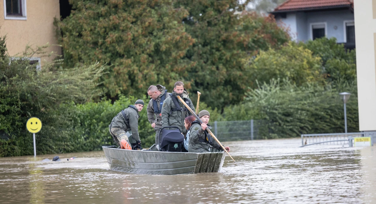 Unwetter und Überflutungen in Niederösterreich.