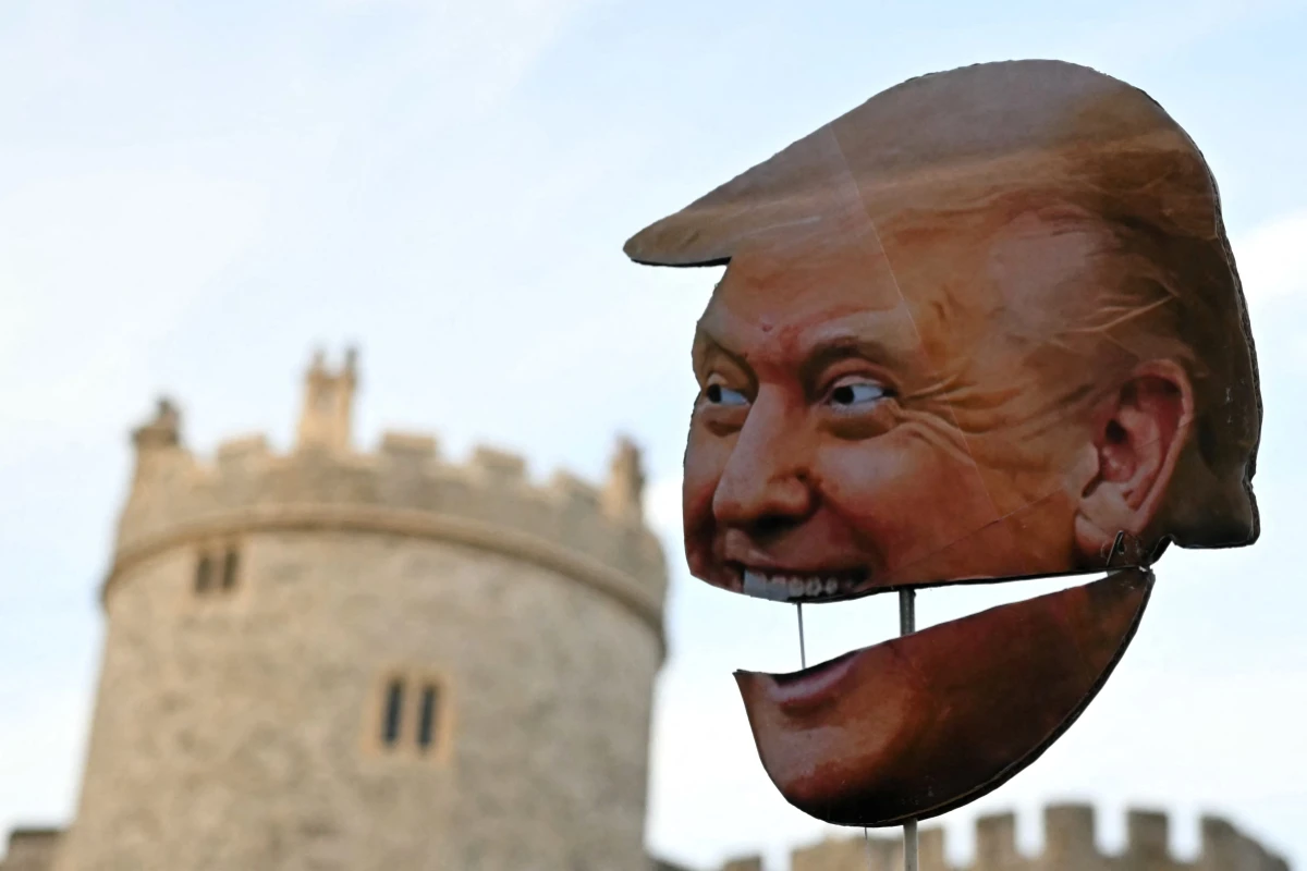 Demonstration gegen Trump beim Schloss Windsor