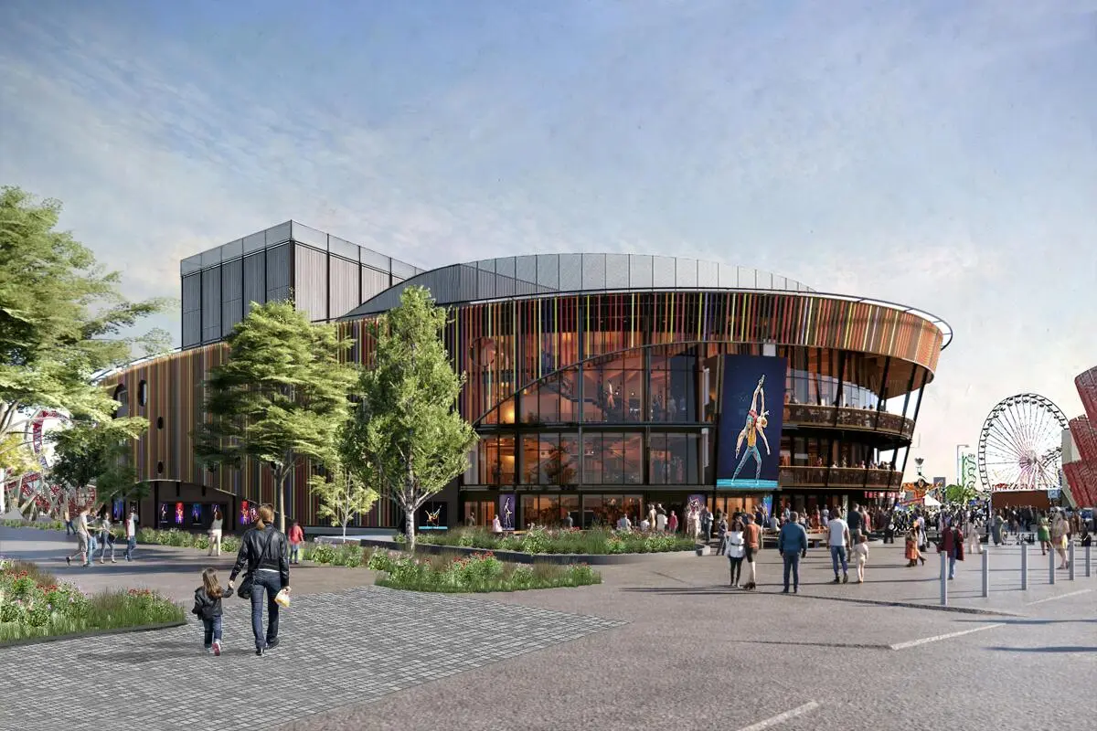 So soll das neue Theater im Prater die Besucher empfangen