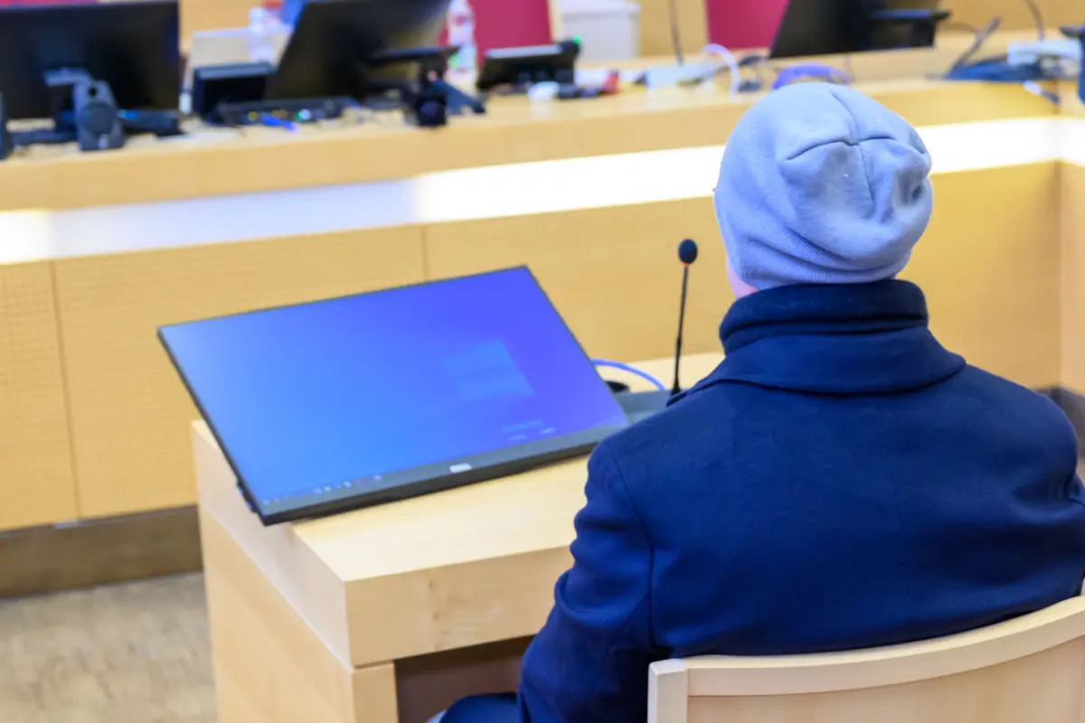 Der Deutsche bei seinem Prozess in Wels