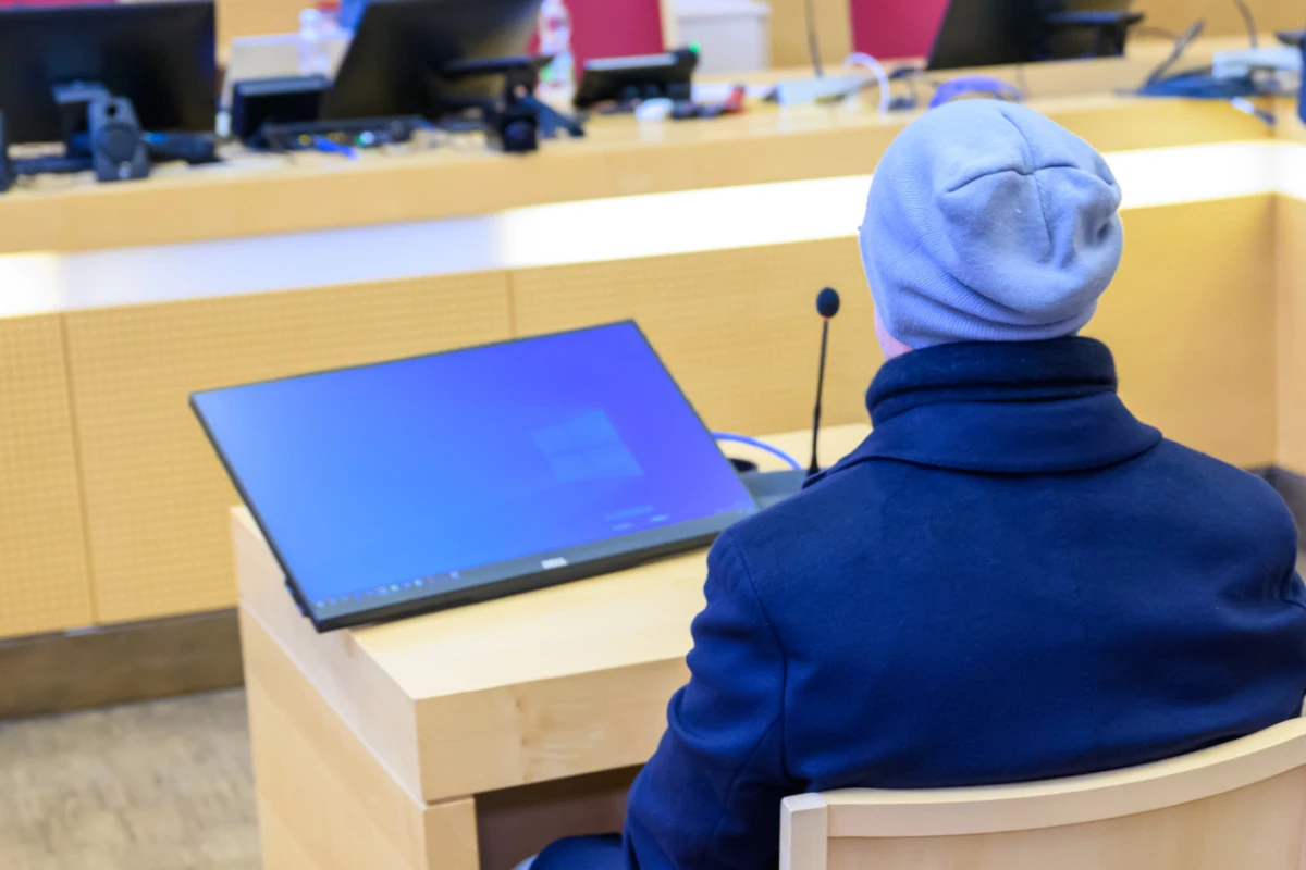 Der Deutsche bei seinem Prozess in Wels