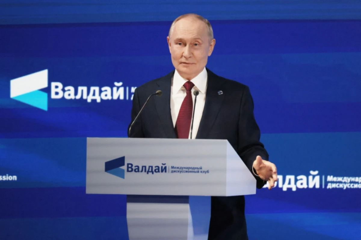 Russlands Präsident Wladimir Putin bei Rede in Sotschi