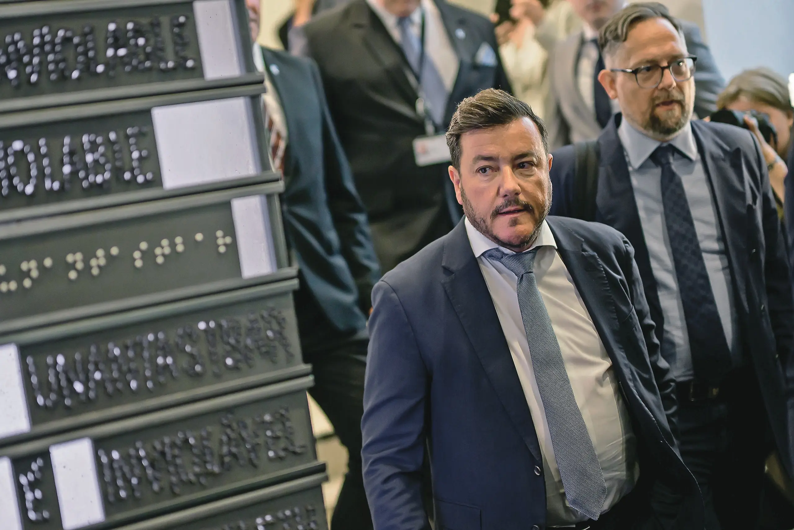 VIENNA, AUSTRIA - MAY 22: Austrian businessman Rene Benko (L), founder of now bankrupt Signa Holding, and his attorney Norbert Wess (R) arrive to appear before a parliamentary commission on May 22, 2024 in Vienna, Austria. The commission is investigating whether Benko and other wealthy Austrians received favourable treatment by the OeVP Austrian People's Party. Benko owes creditors billions of Euros following the bankruptcy of his real estate and properties empire. (Photo by Christian Bruna/Getty Images)
