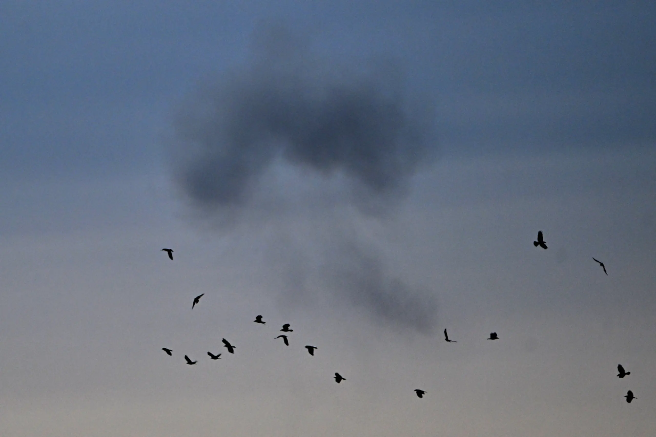 Rauch nach Raketenangriff über Kiew