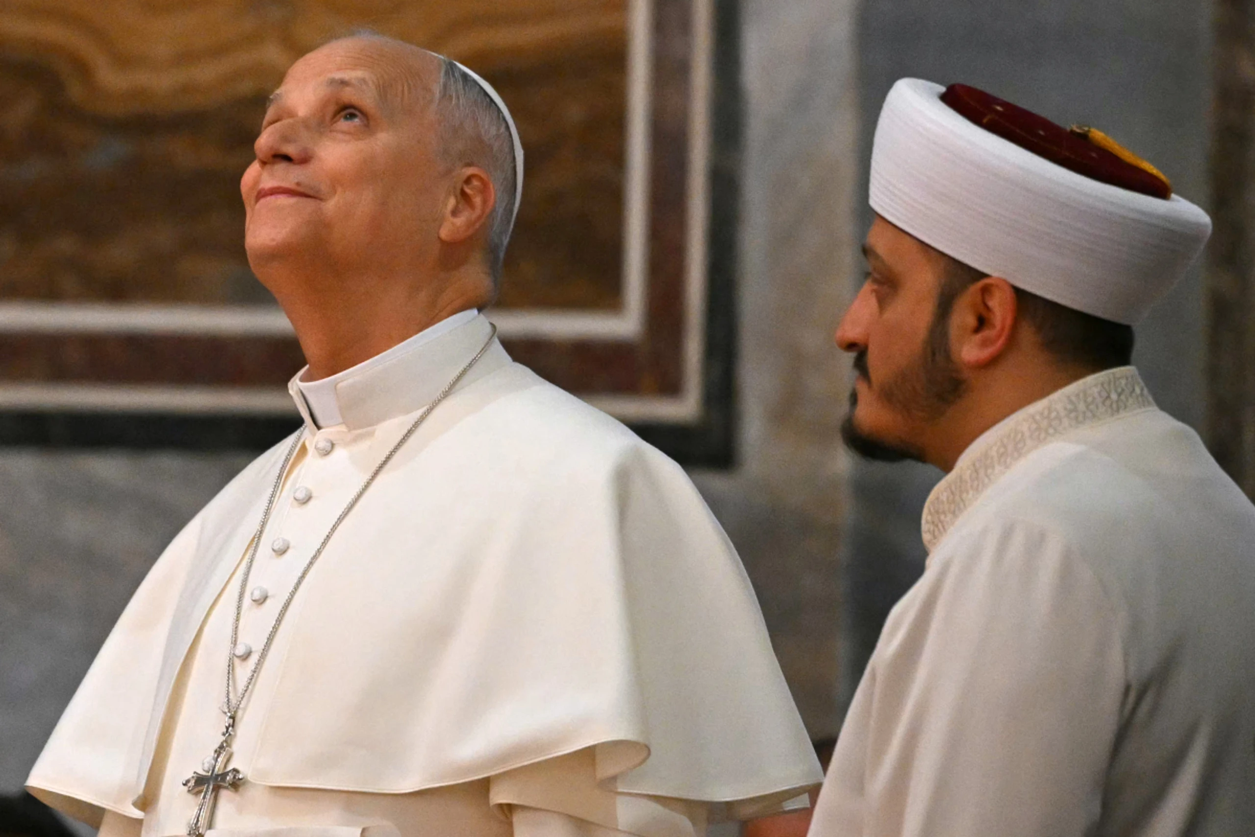 Der Papst beim Besuch der Blauen Moschee