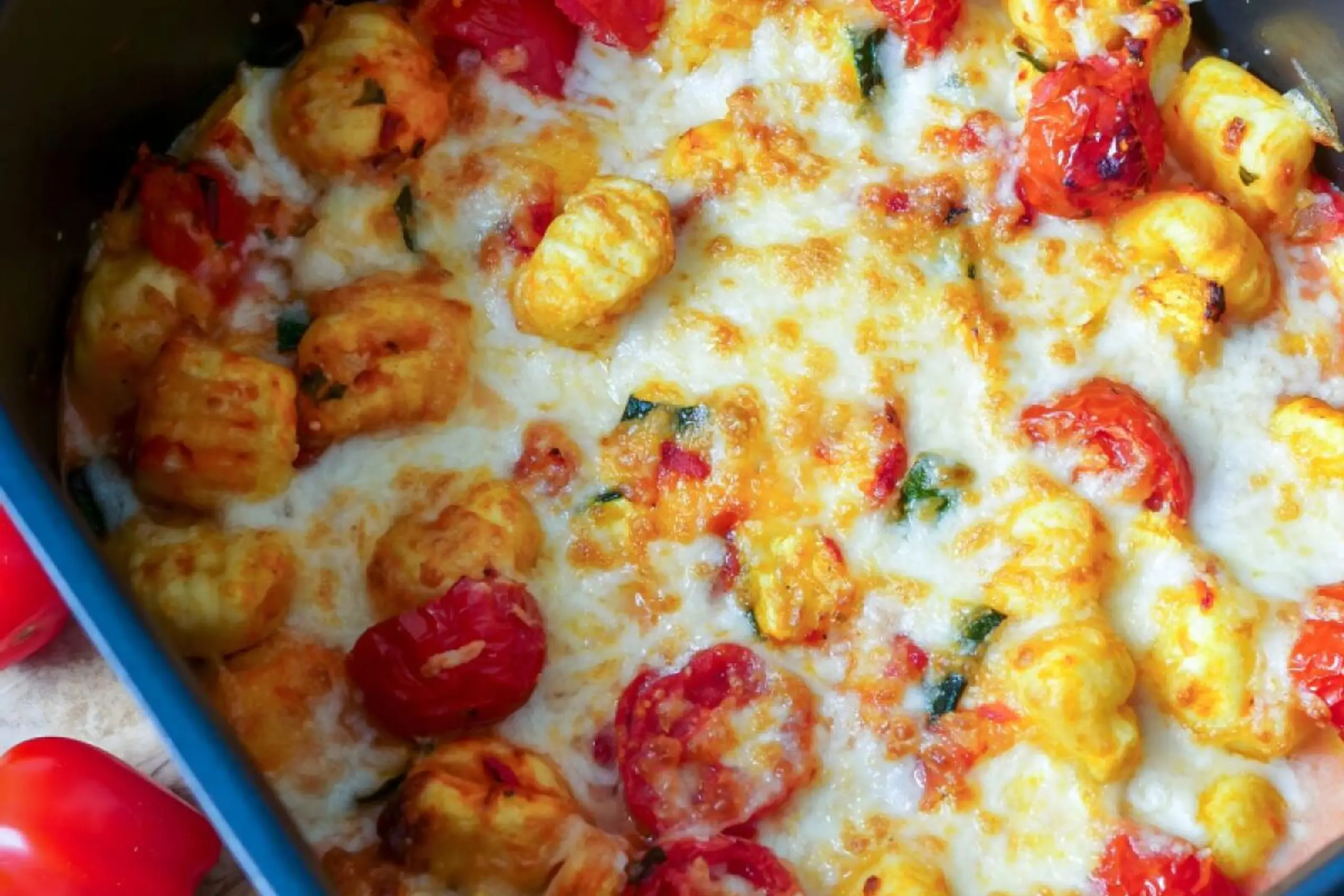 Für den Gnocchi-Auflauf kommen Gnocchi, Gemüse und Rahmsoße ins Gerät