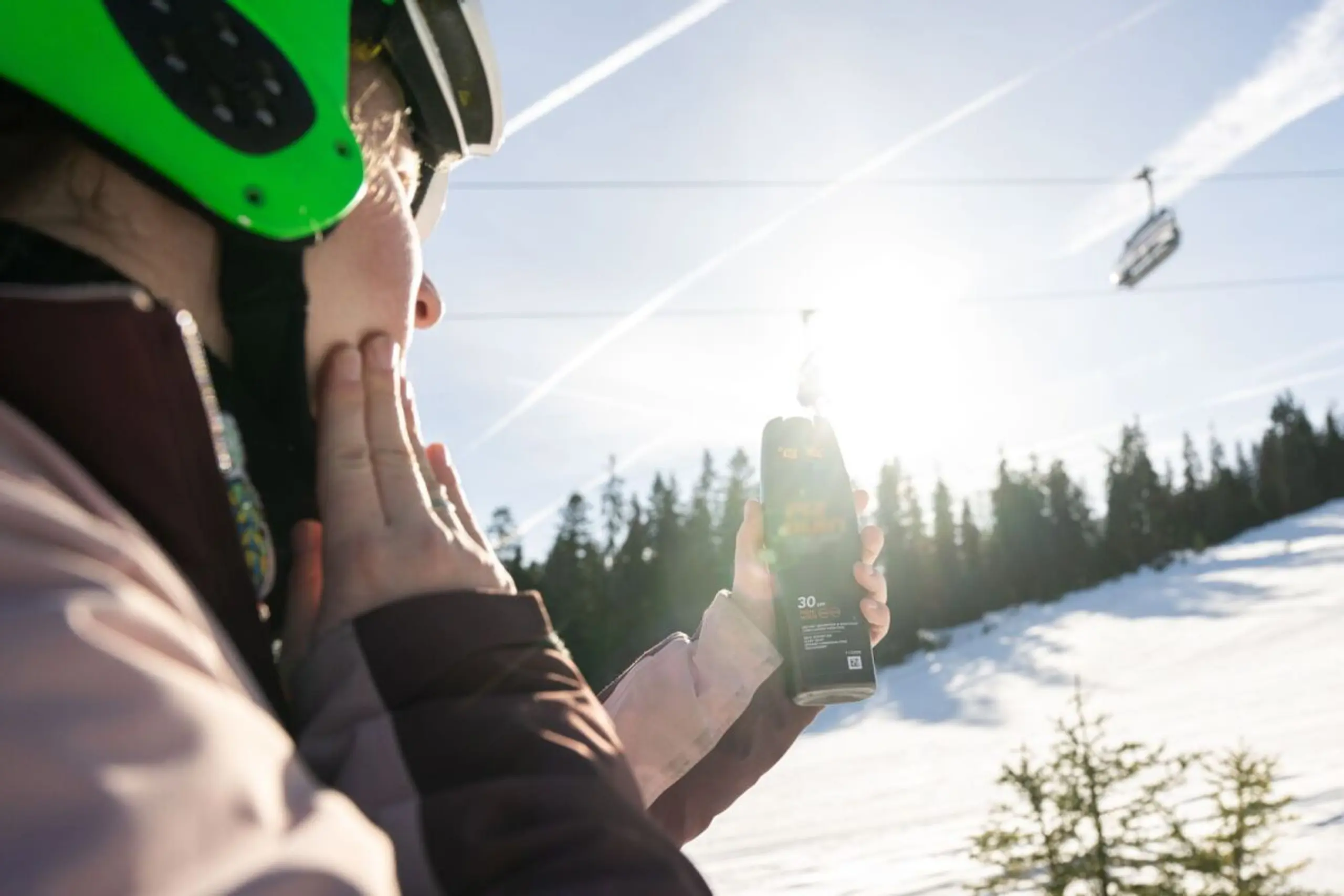 Schnee erhöht das Sonnenbrandrisiko