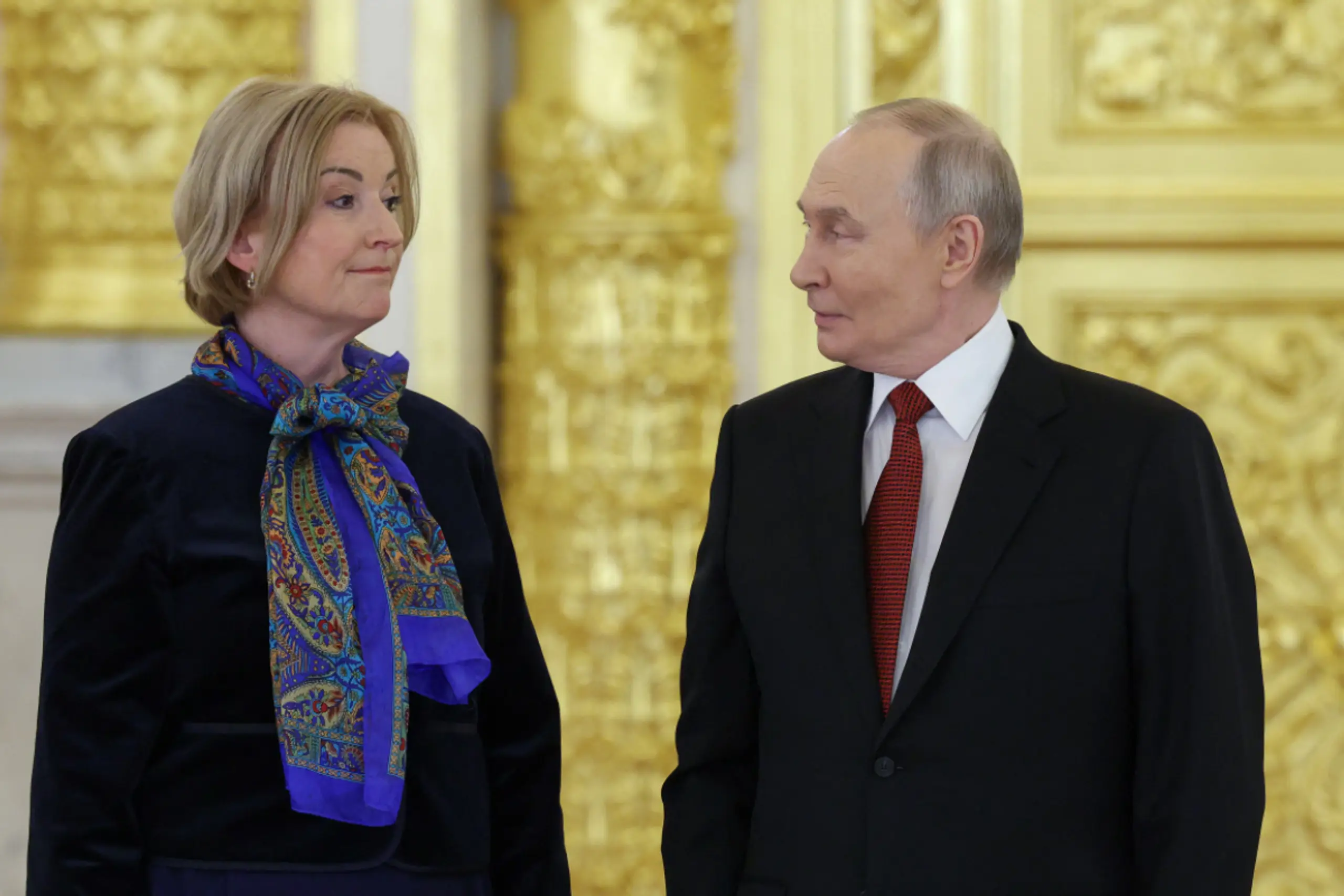 Putin mit der neuen schwedischen Botschafterin Christina Johannesson