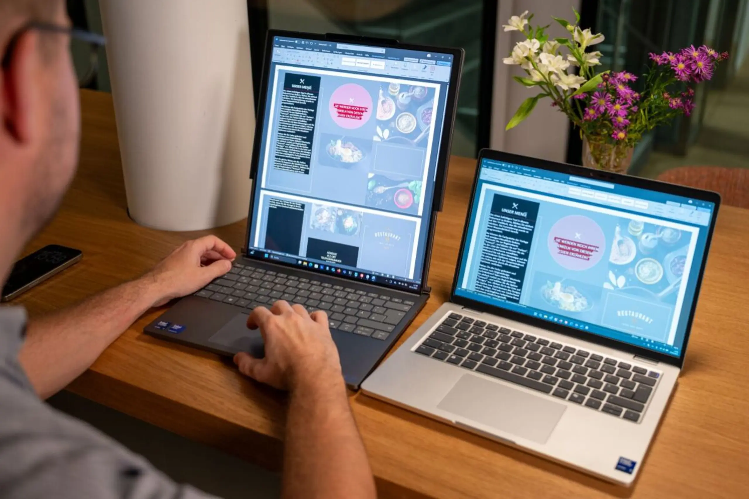 Der Bildschirm, der auf Knopfdruck wächst