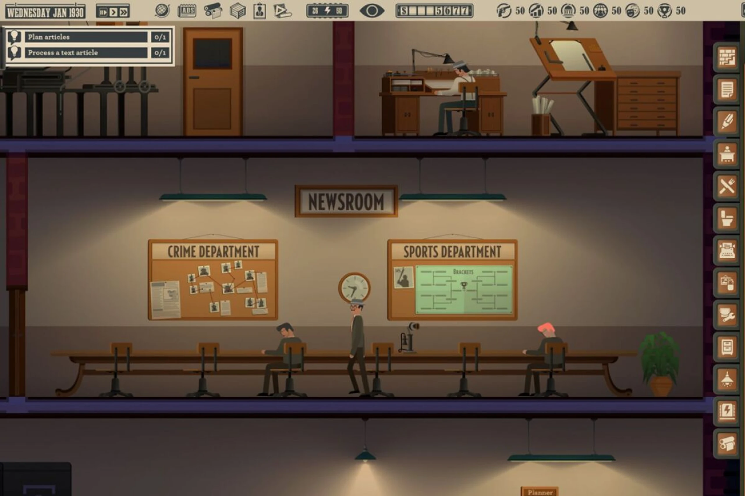 Blattmacher bei der Arbeit im Newsroom