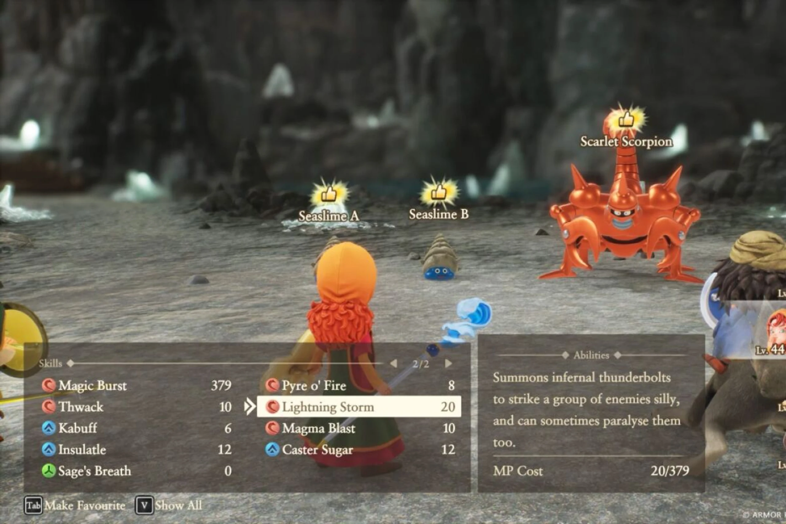 Die Helden müssen gegen Monster kämpfen