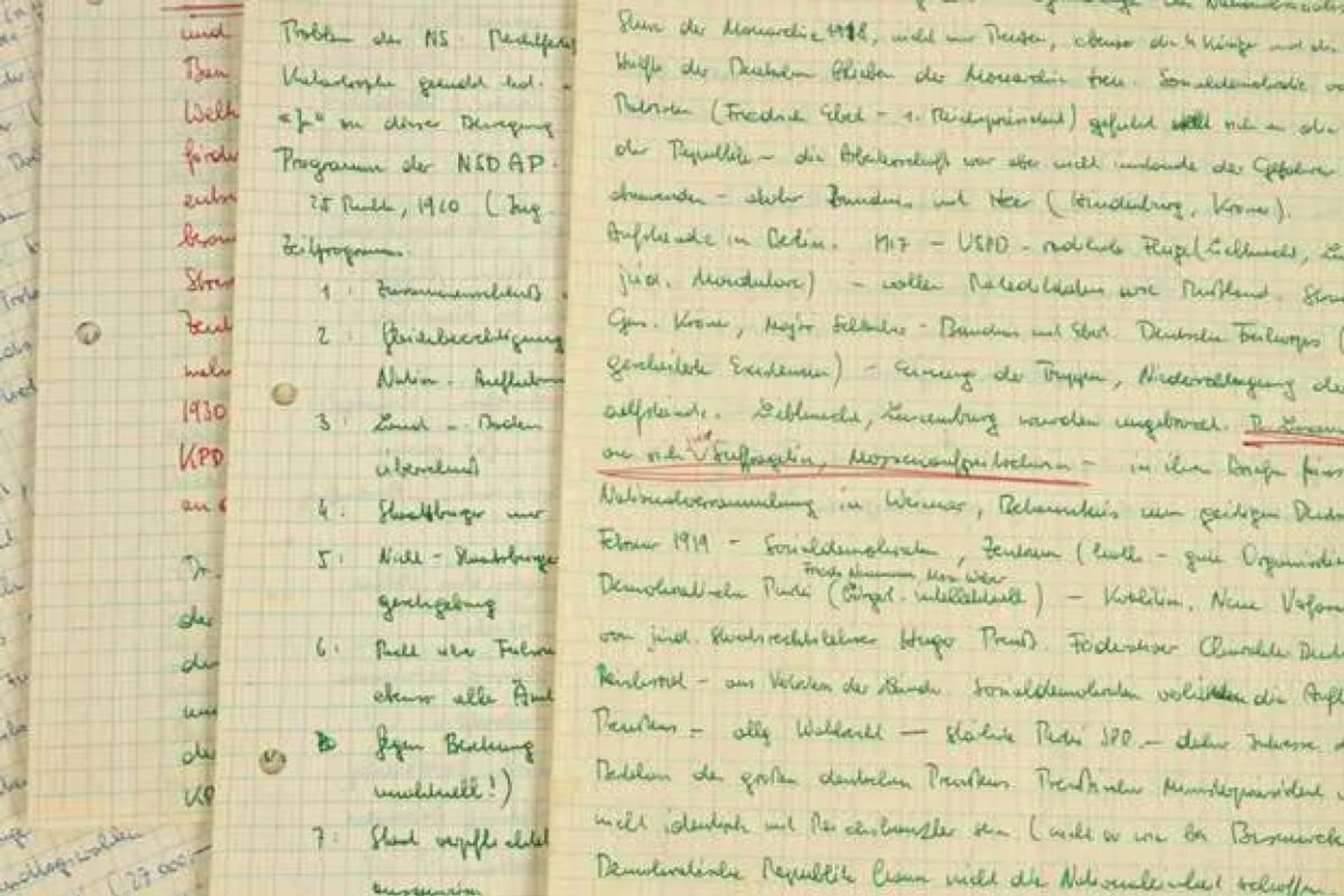 Mitschrift einer Vorlesung des NSDAP-Mitglieds Taras Borodajkewycz