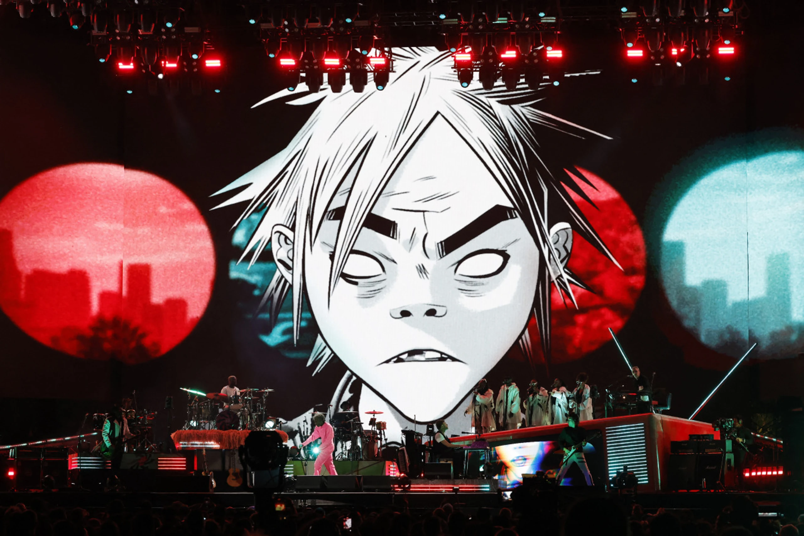 Ein Auftritt von Gorillaz beim Coachella 2023