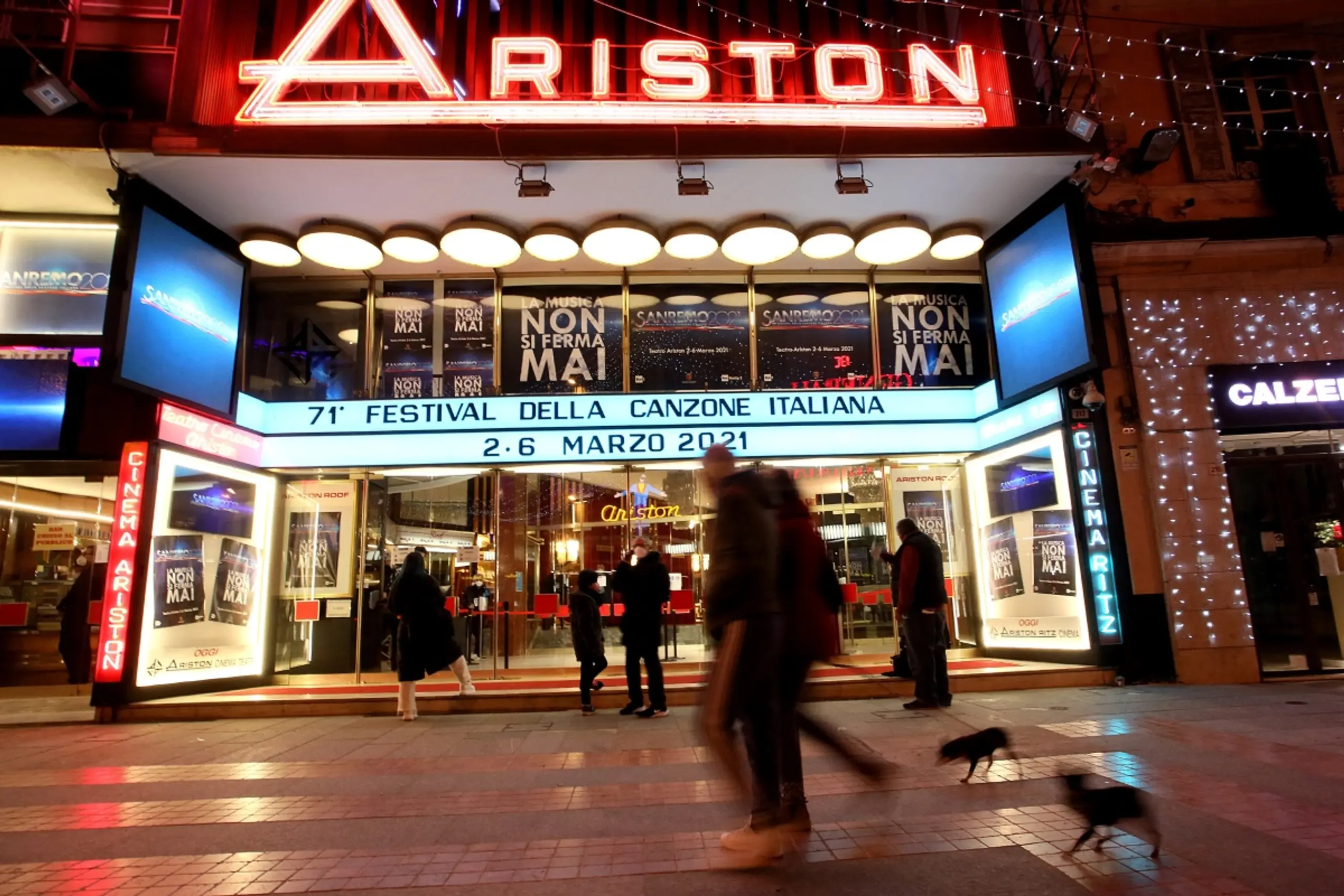 Das Ariston Theater: Austragungsort des Sanremo Festivals (hier: 2021)