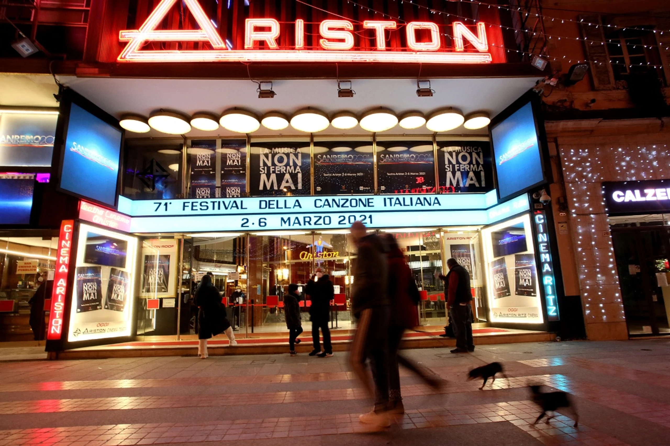 Das Ariston Theater: Austragungsort des Sanremo Festivals (hier: 2021)