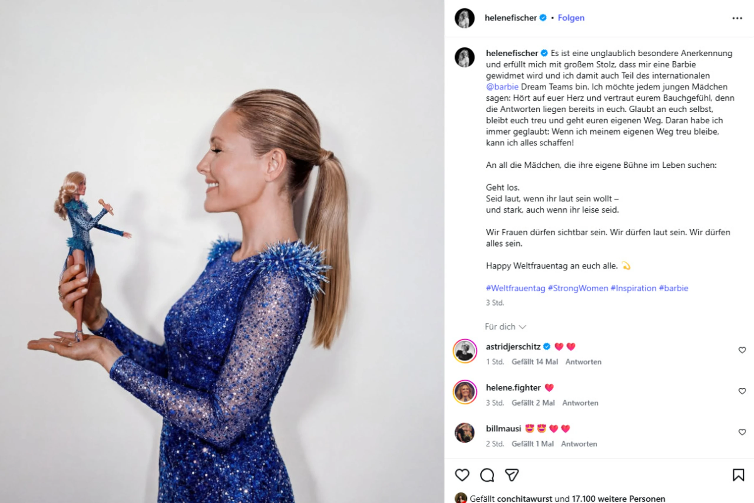 Helene Fischer ist stolz auf ihre Barbie