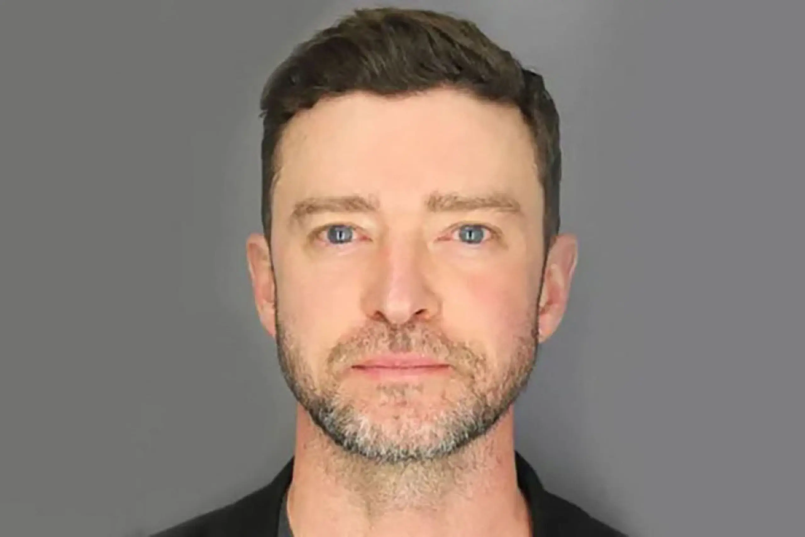 Justin Timberlake auf dem Polizeifoto nach seiner Festnahme
