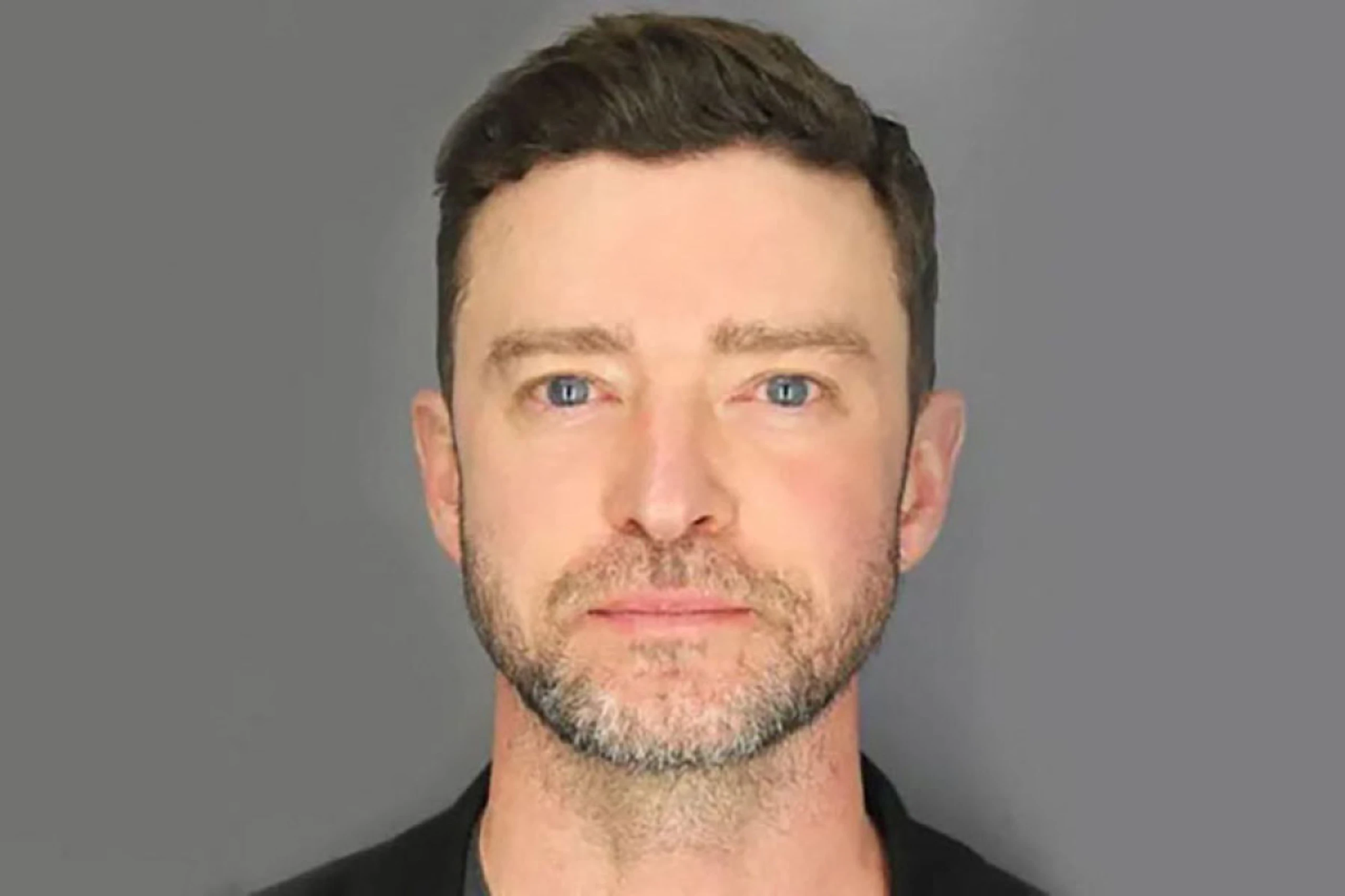 Justin Timberlake auf dem Polizeifoto nach seiner Festnahme