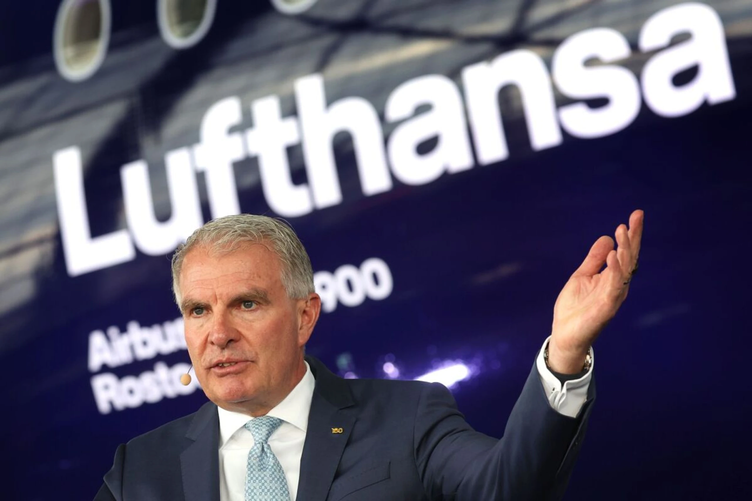 Lufthansa-Chef Carsten Spohr bei der Jubiläumsfeier der Airline