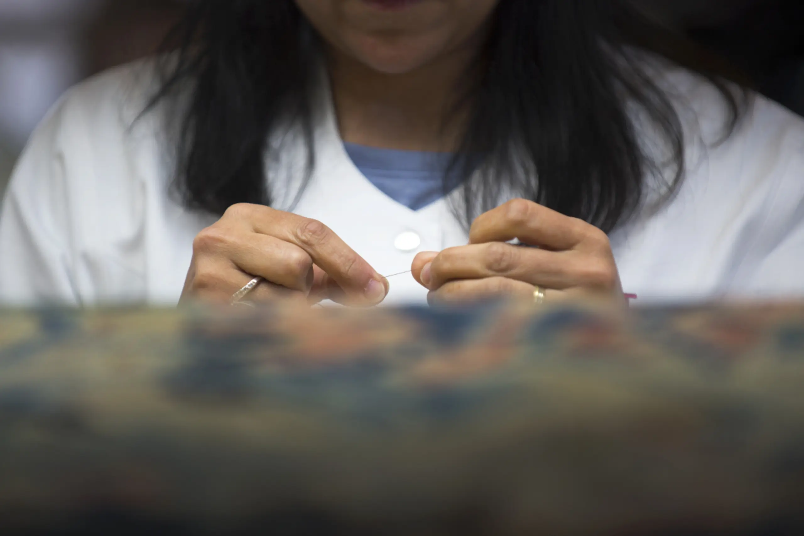 Einfädeln vorm Zusammennähen