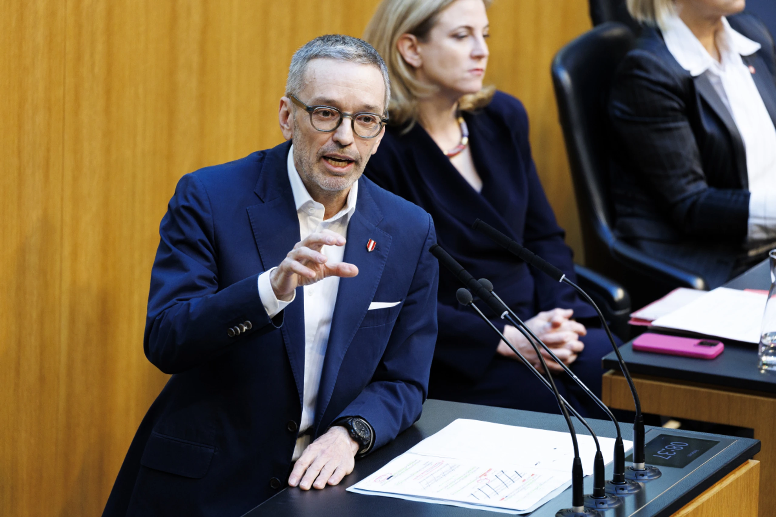 FPÖ-Klubobmann Herbert Kickl bei einer Rede im Nationalrat
