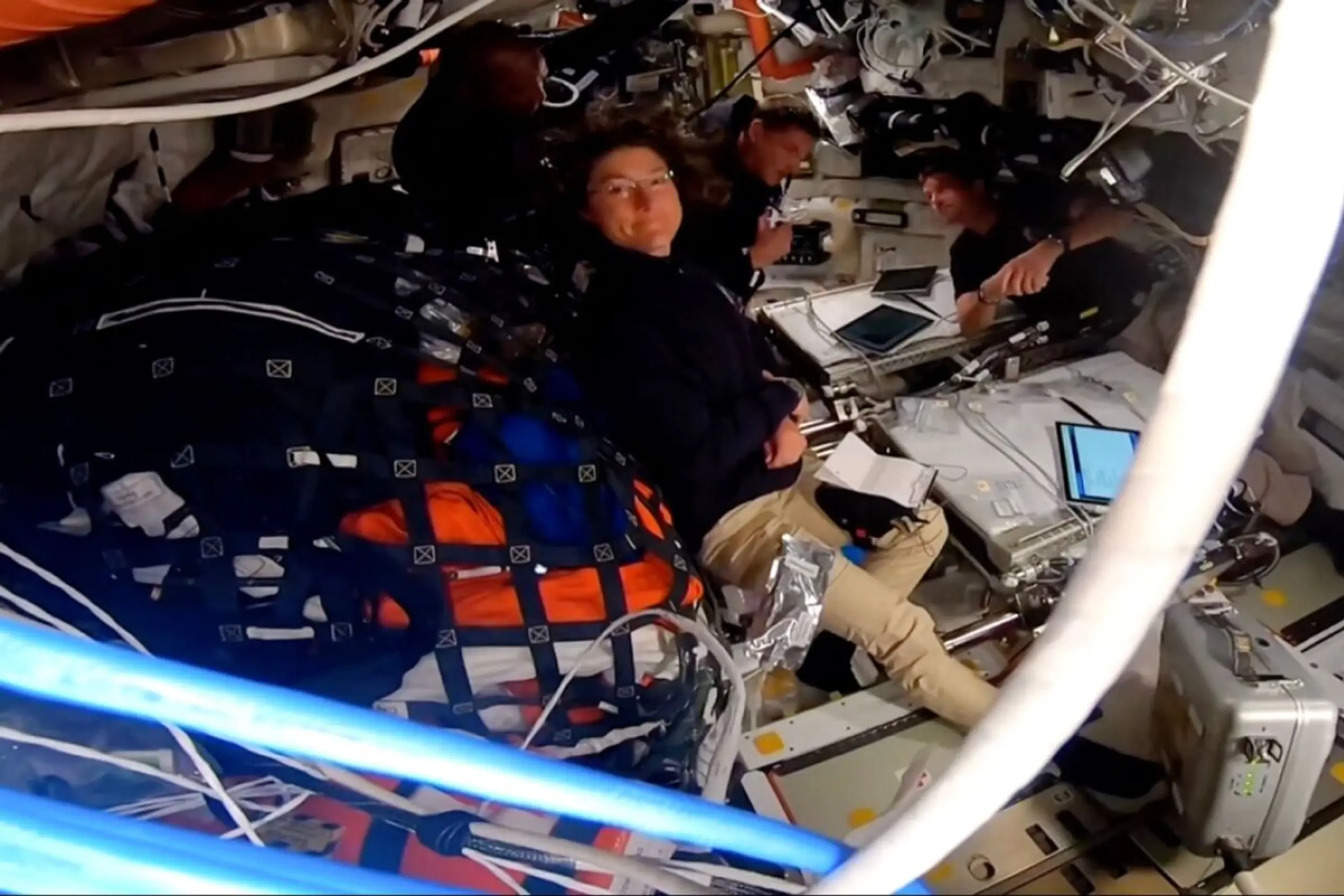 Die Astronauten in der Raumkapsel "Orion"