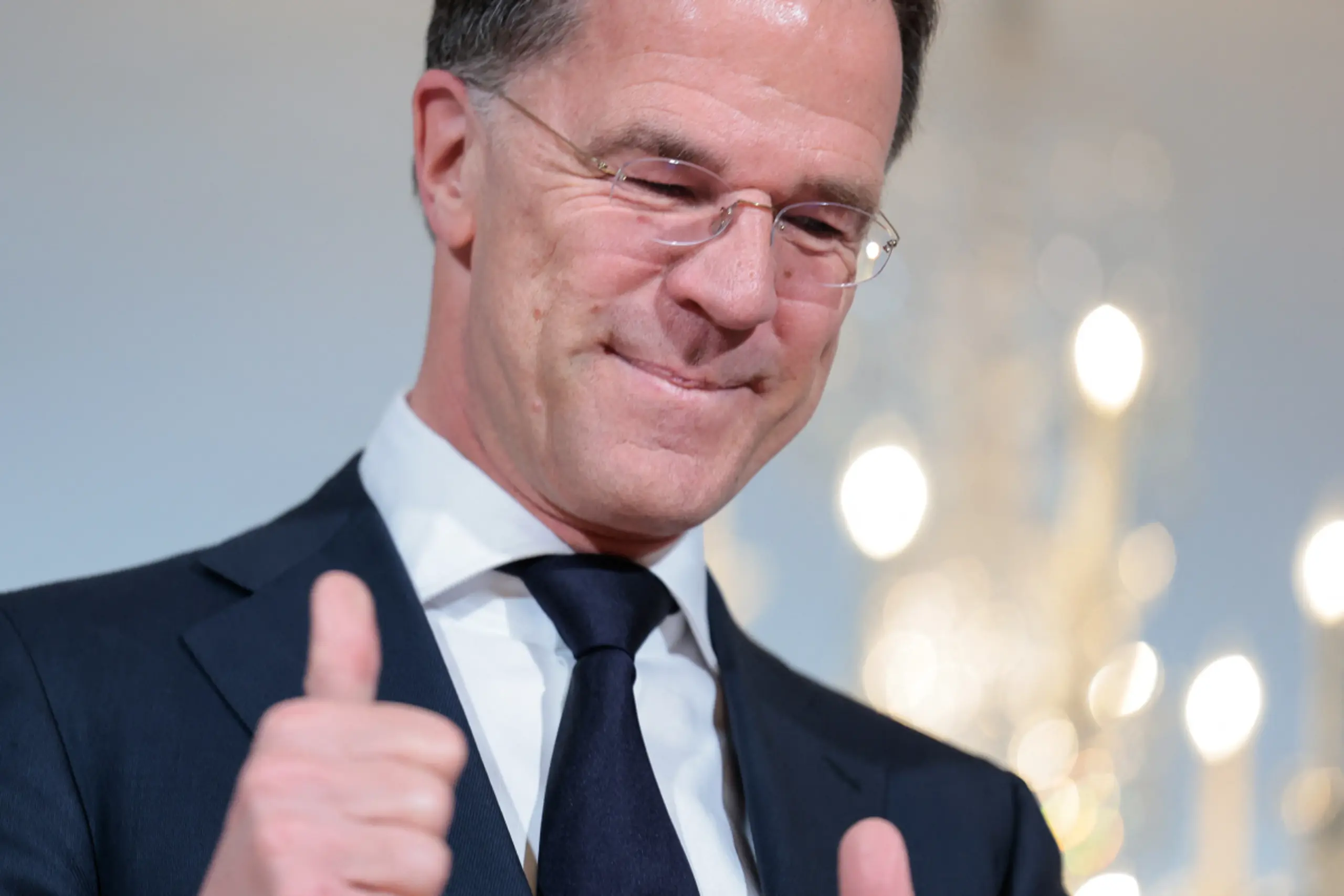 Rutte brachte in Washington ein Lächeln und Thumbs Up zustande