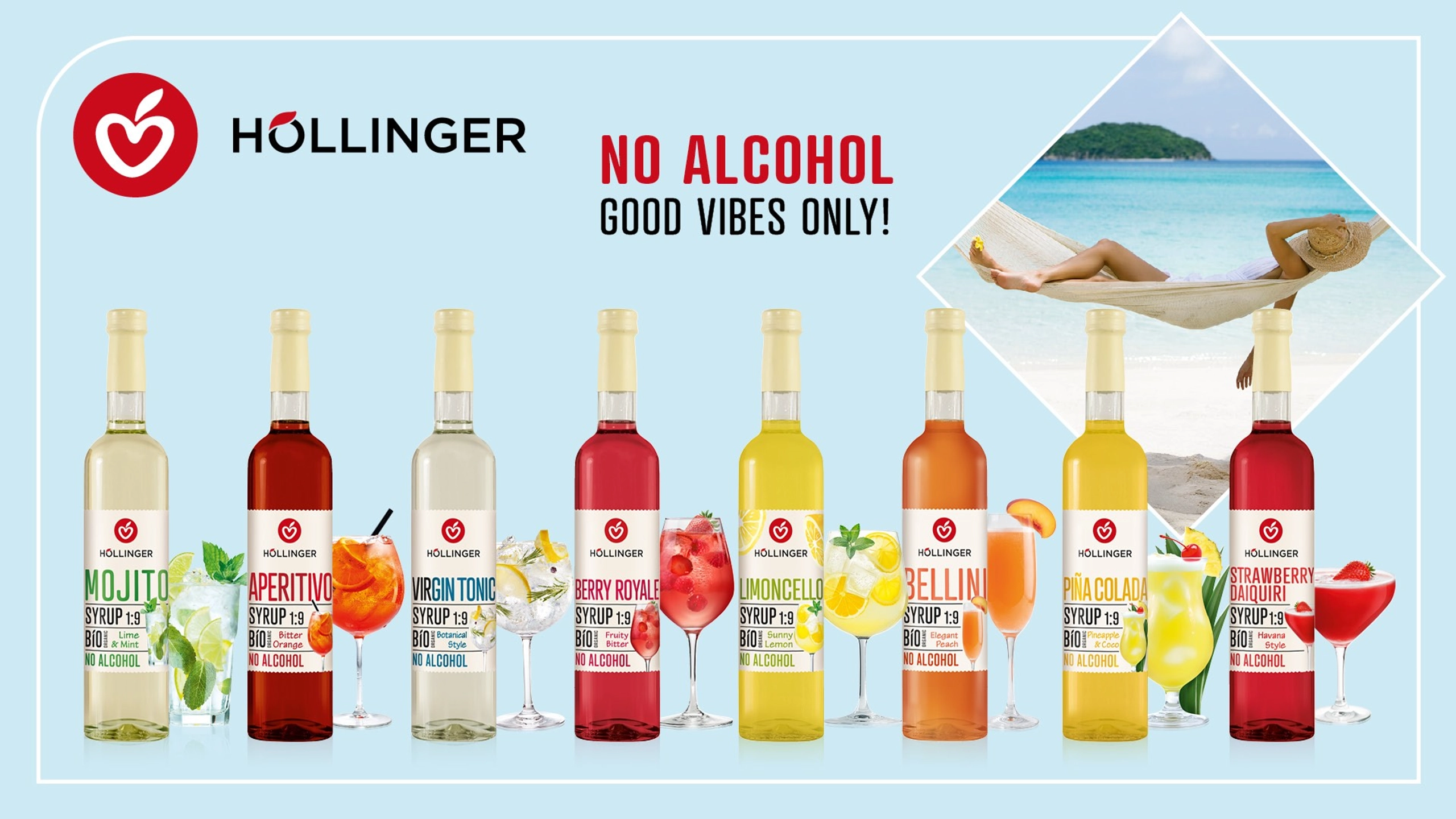 GEWINNSPIEL: Cocktailsirup Set von Höllinger gewinnen und alkoholfrei genießen
