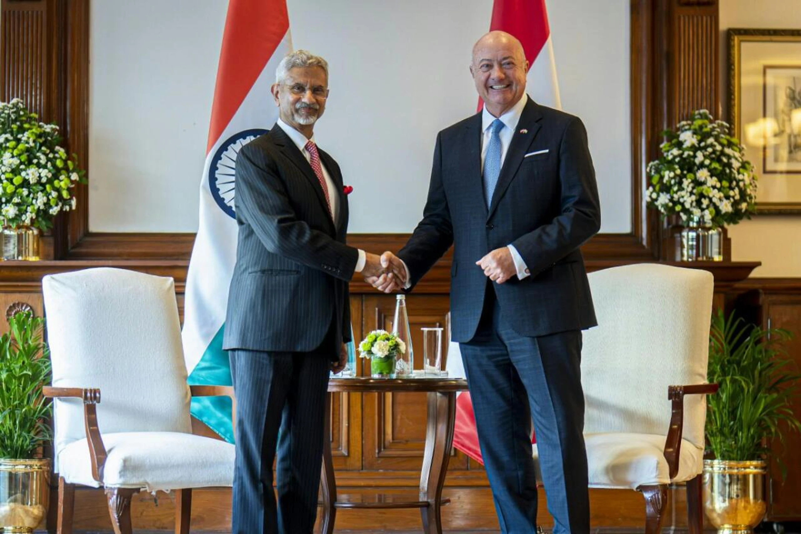 Stocker traf zum Auftakt seiner Indien-Reise Außenminister Jaishankar