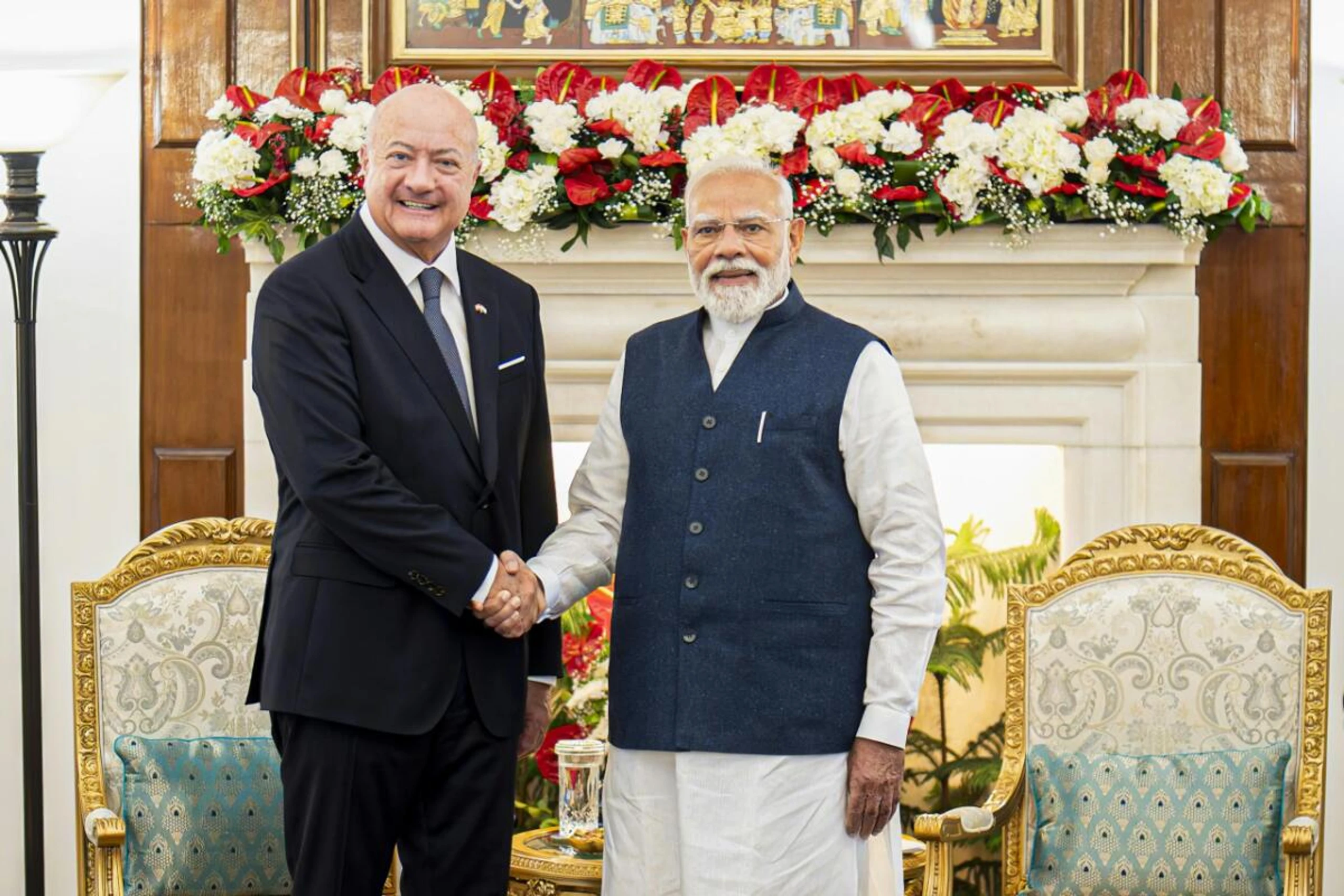 Stocker bei indischem Premier Modi in Neu-Delhi