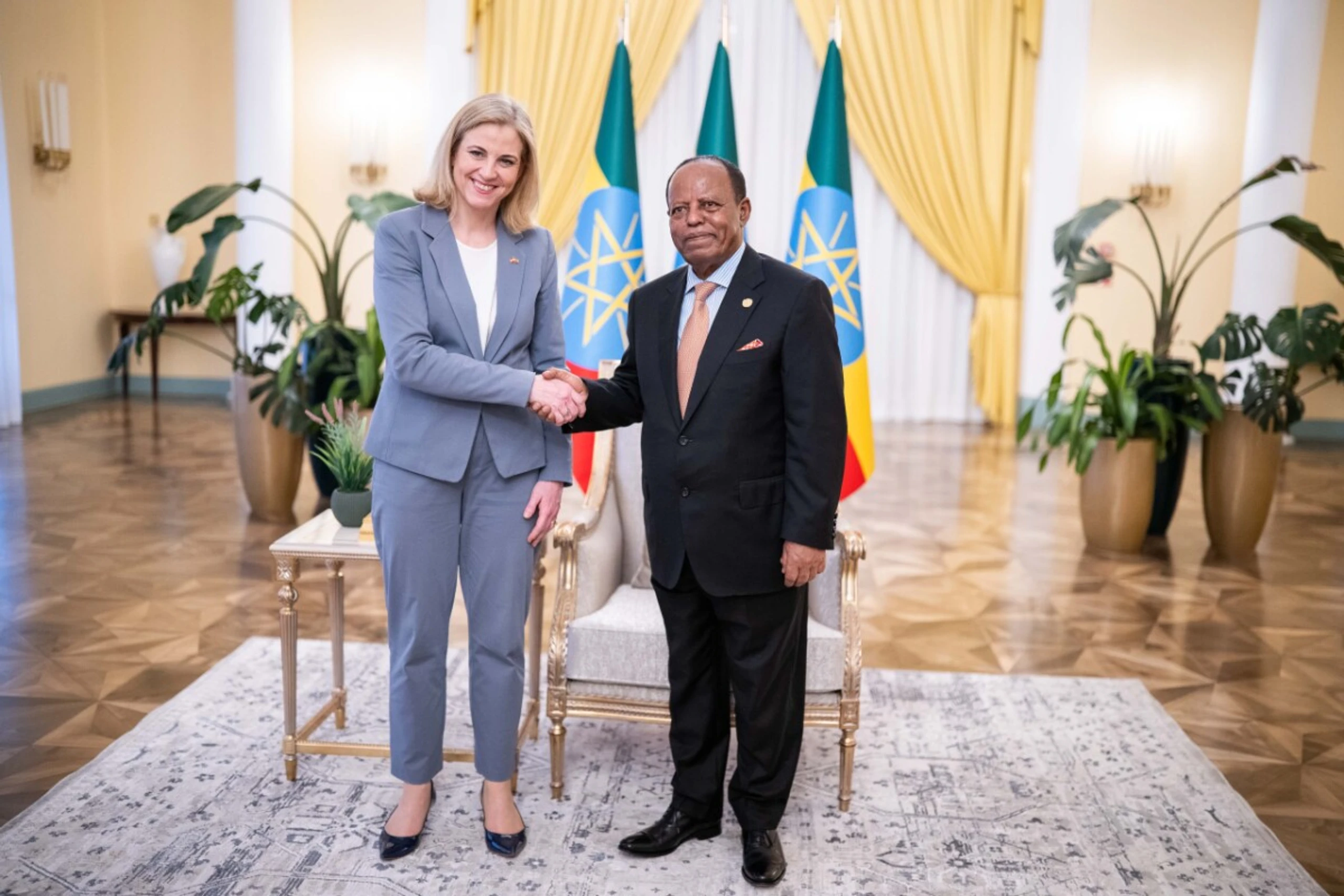 Außenministerin Meinl-Reisinger und Äthiopiens Präsident Selassie