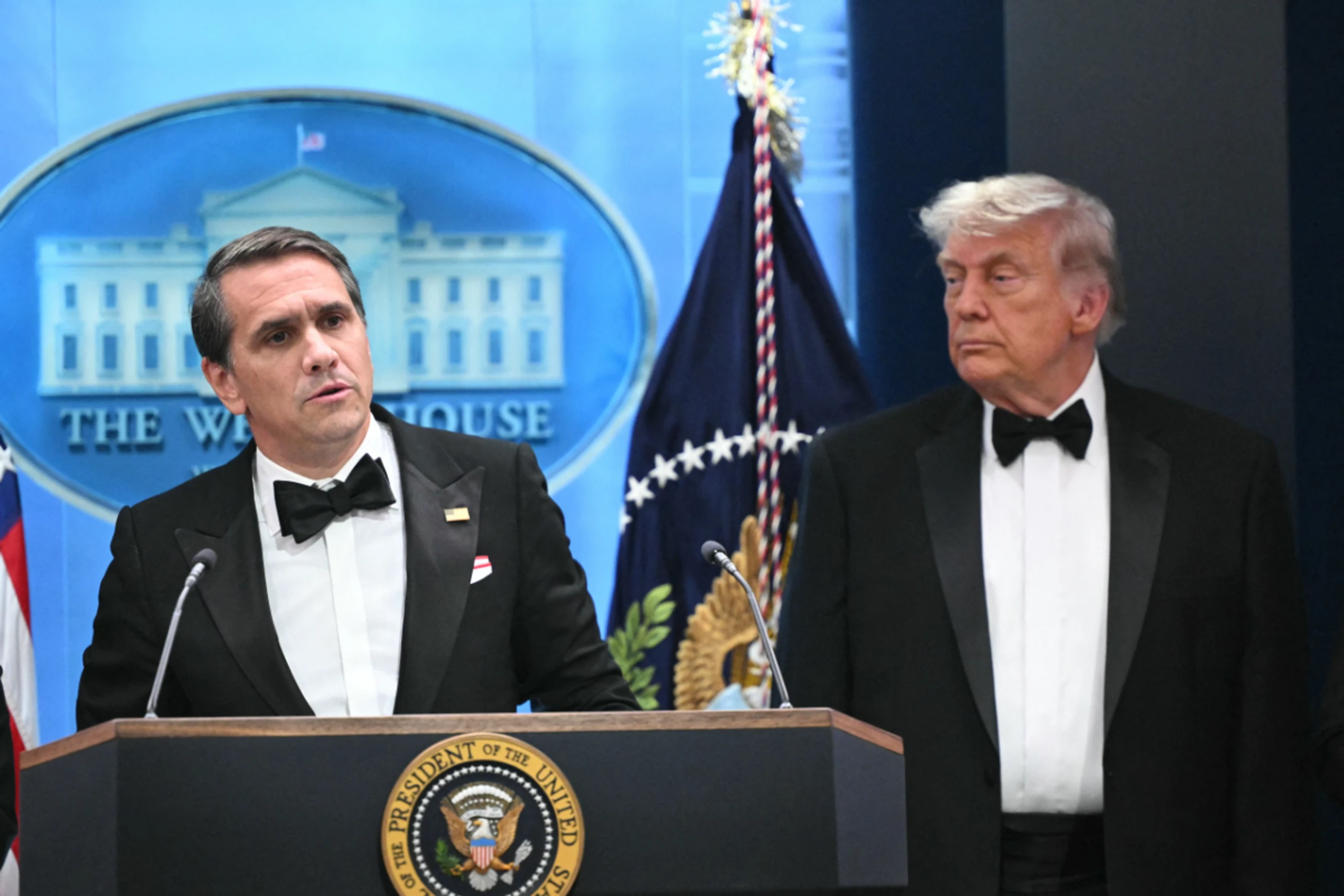 PK von US-Justizminister Todd Blanche im Beisein von Trump