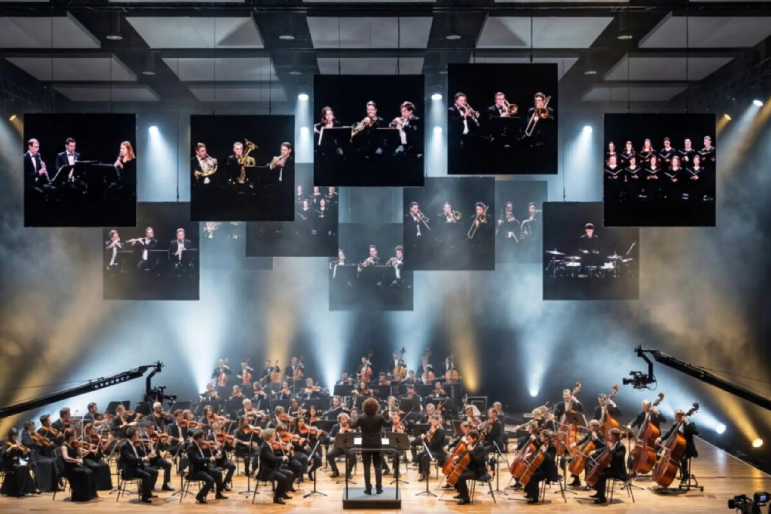 Orchester mit Liveeinspielungen
