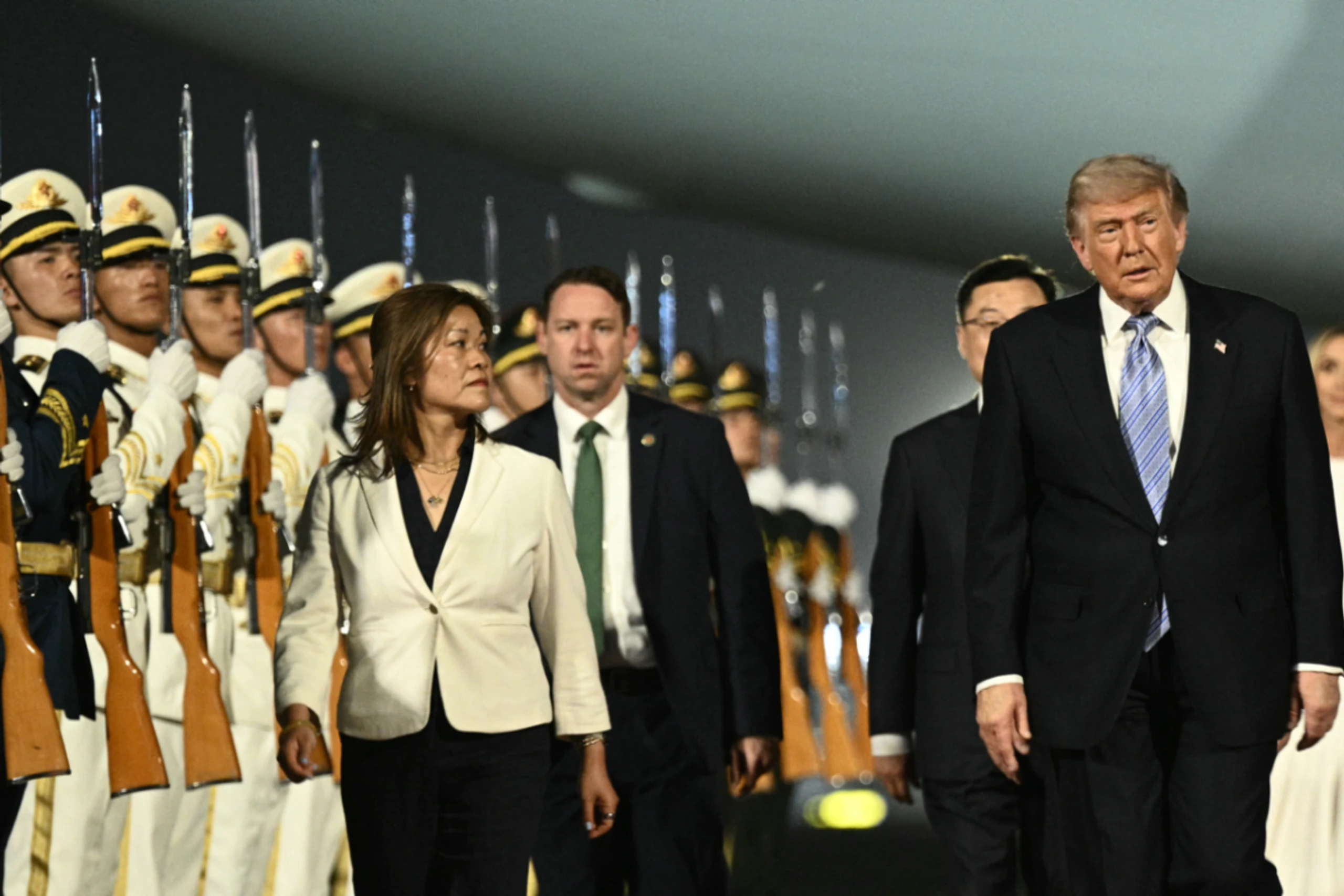 US-Präsident Donald Trump (re) in China