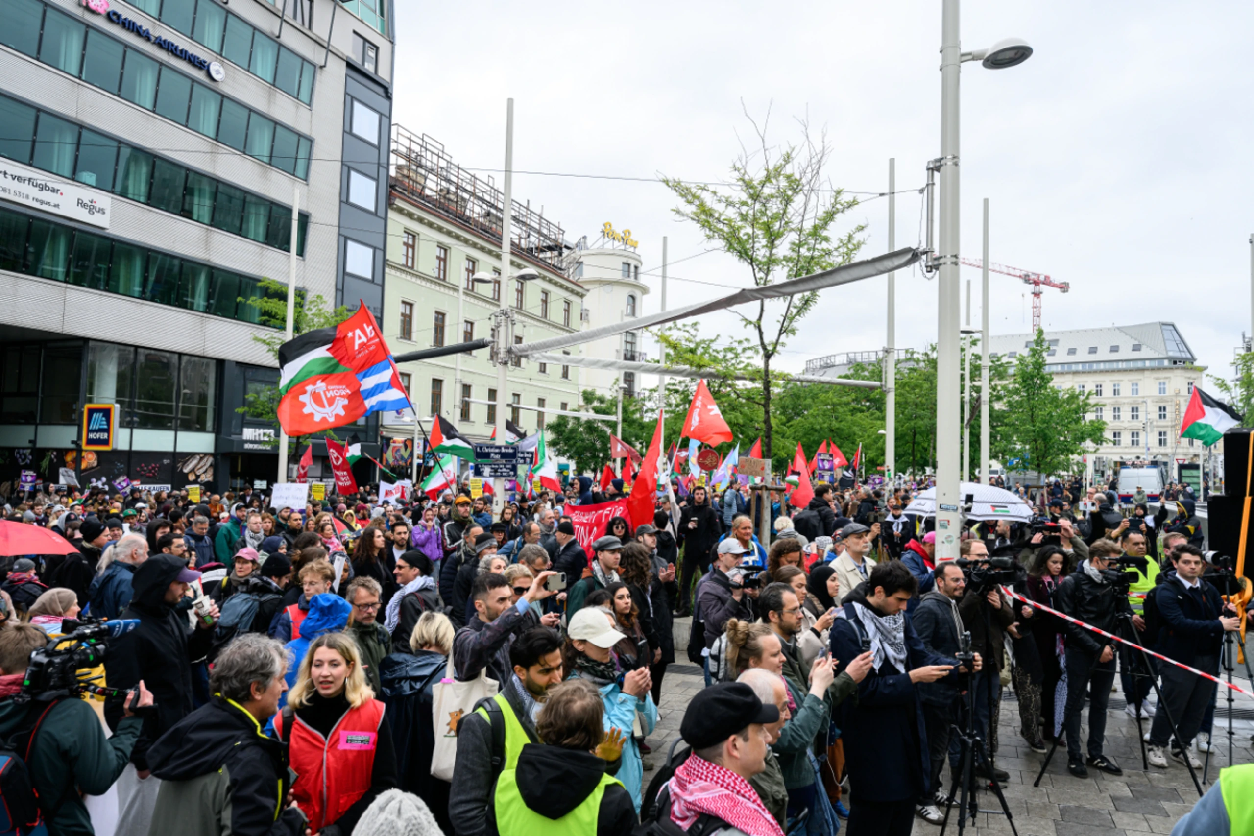 Demonstration startete in der Nähe des Westbahnhofs