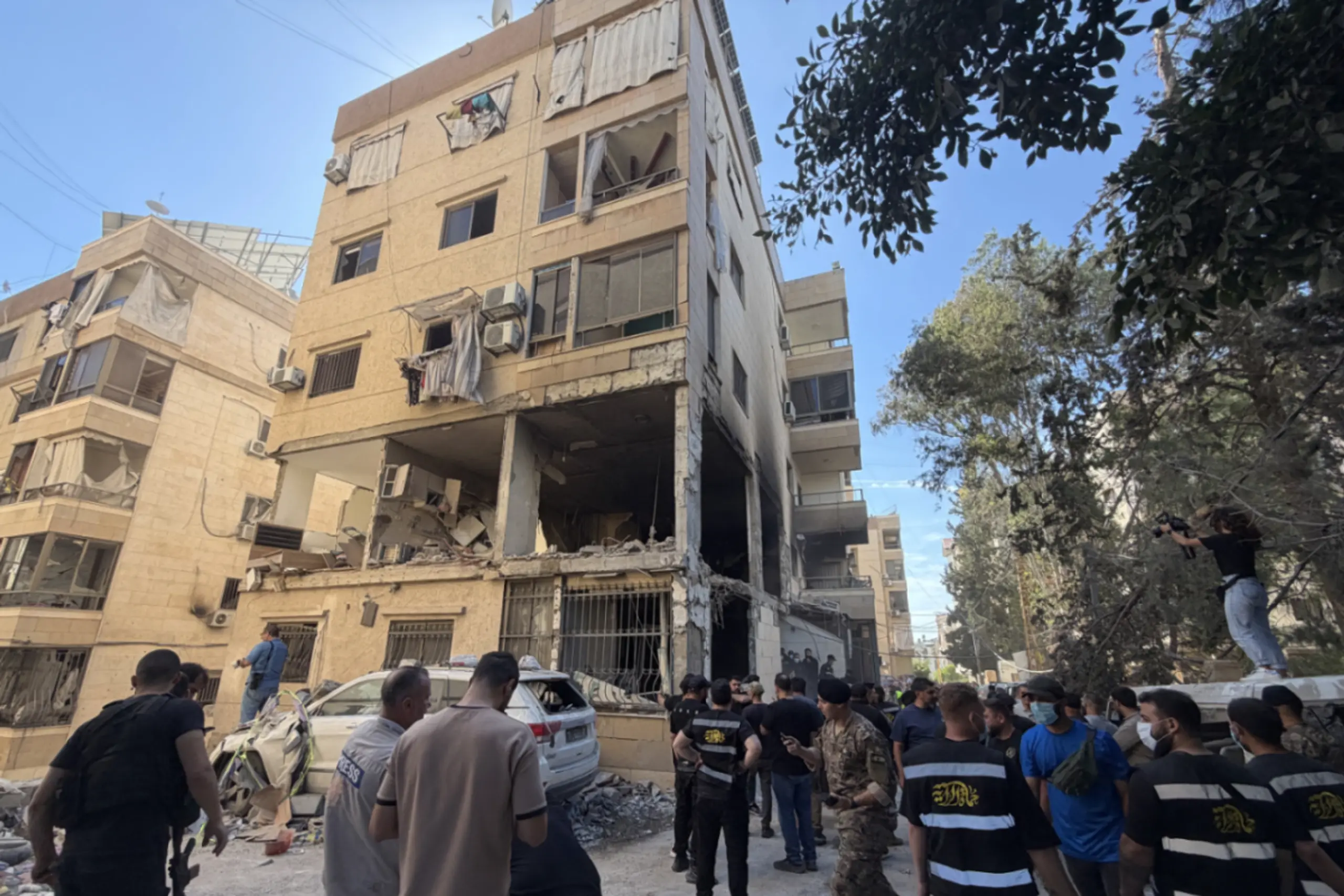 Gebäude in den südlichen Vororten von Beirut getroffen