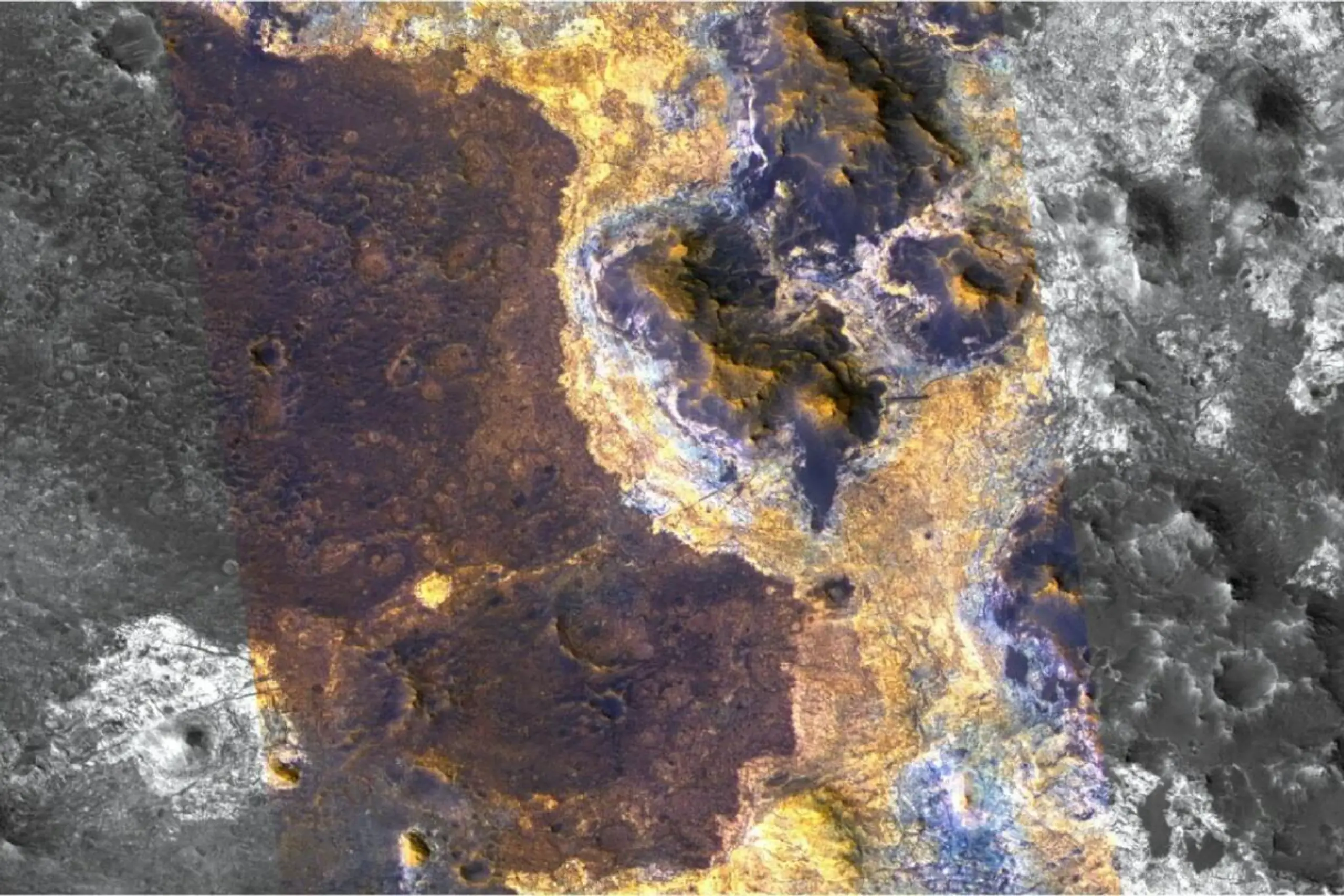Tonablagerungen in der Region Oxia Planum