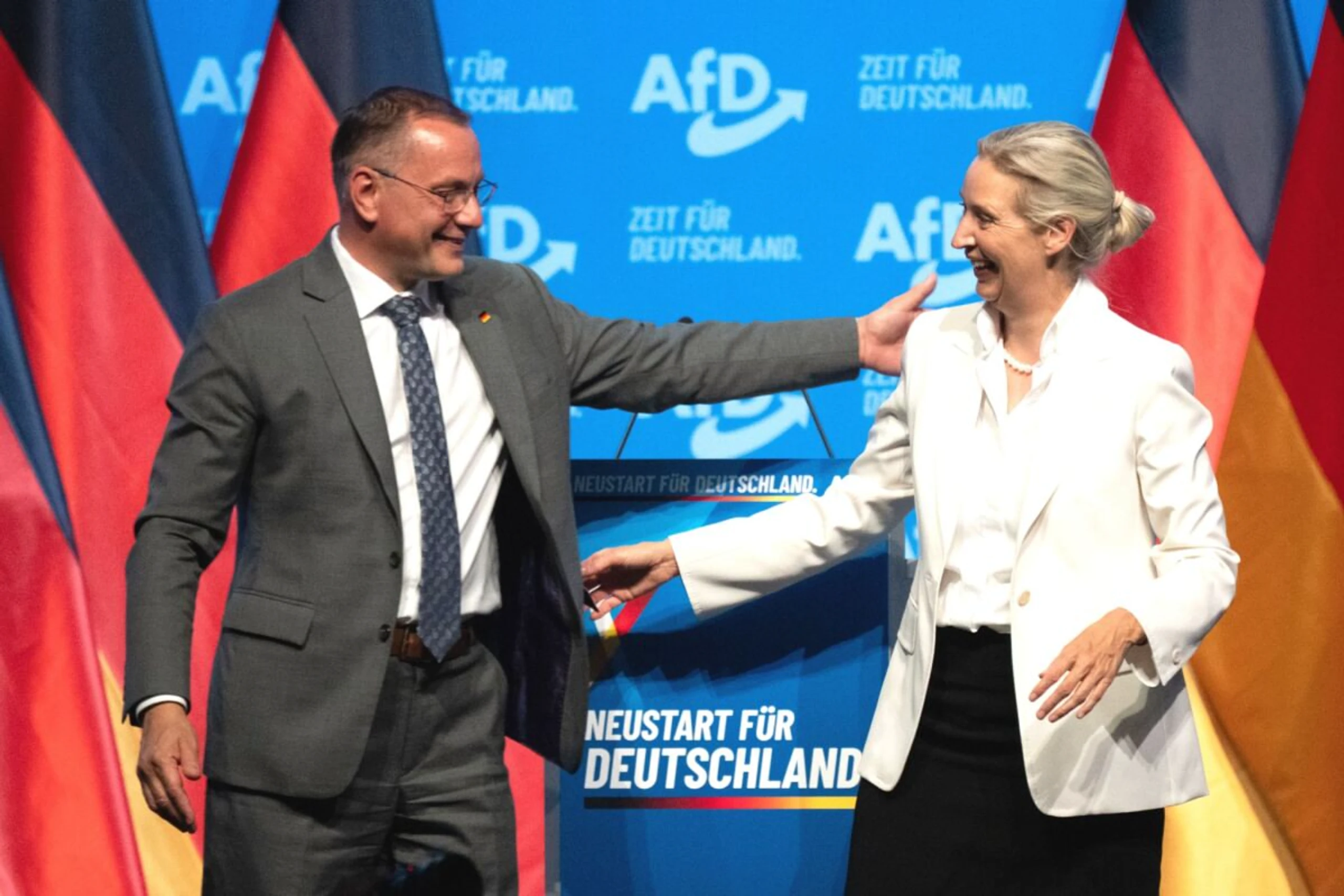 Tino Chrupalla und Alice Weidel am AfD-Parteitag