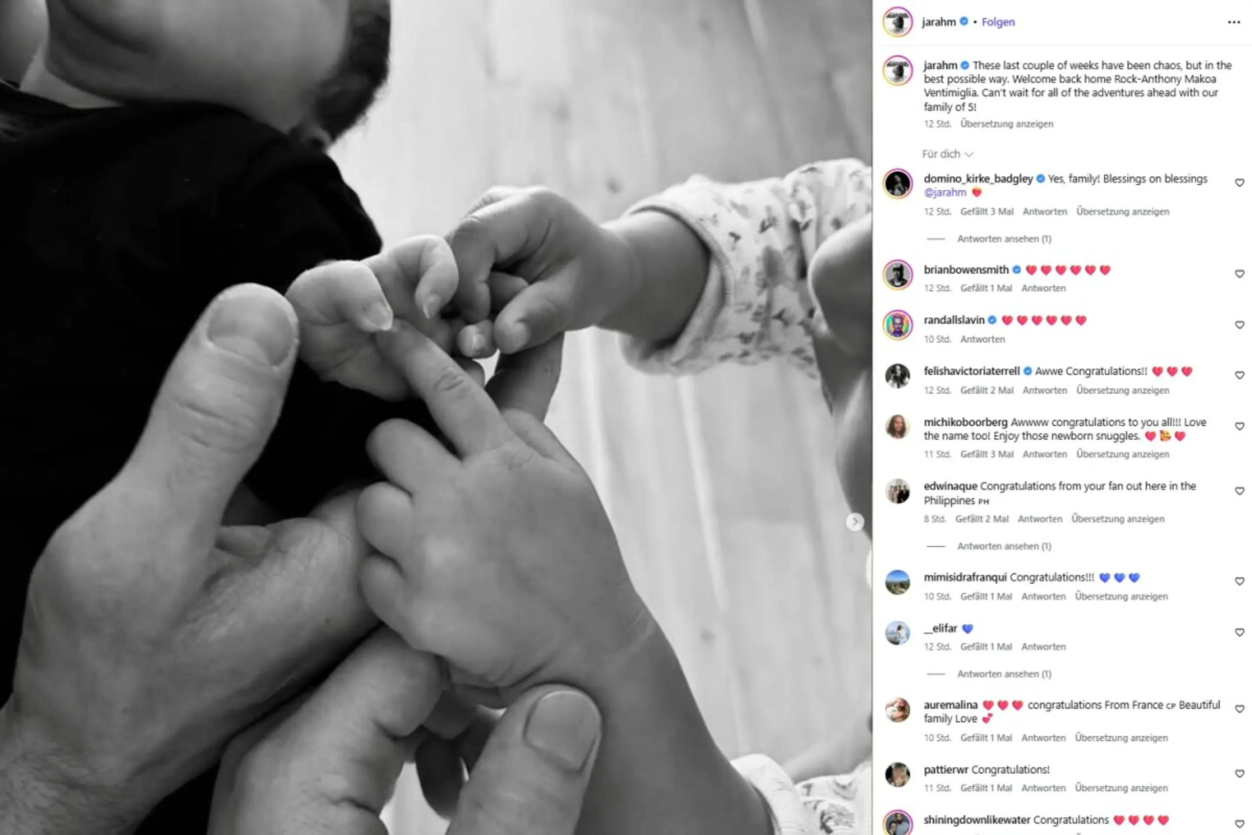 Jarah Mariano postete dieses Familienfoto auf Instagram