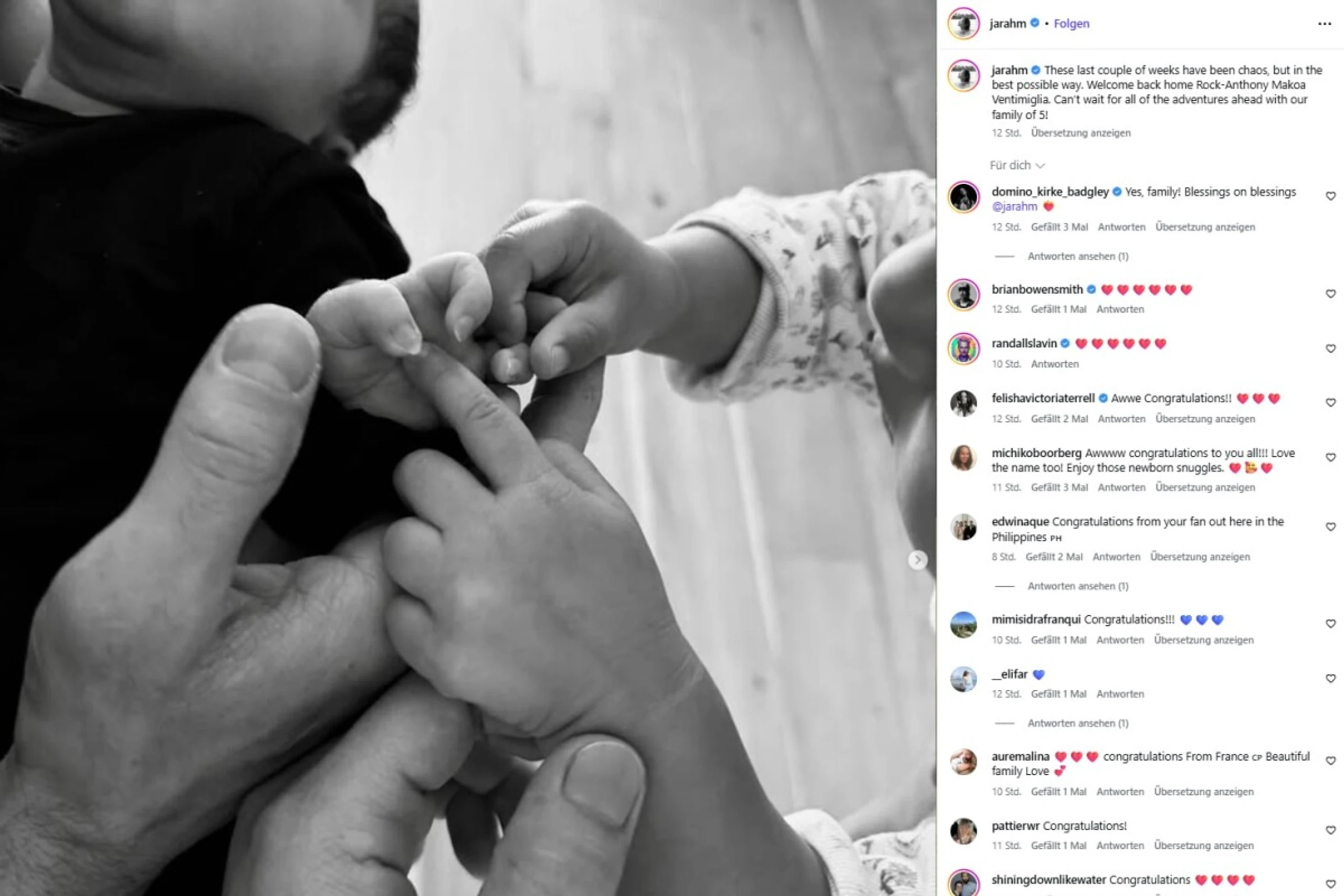 Jarah Mariano postete dieses Familienfoto auf Instagram