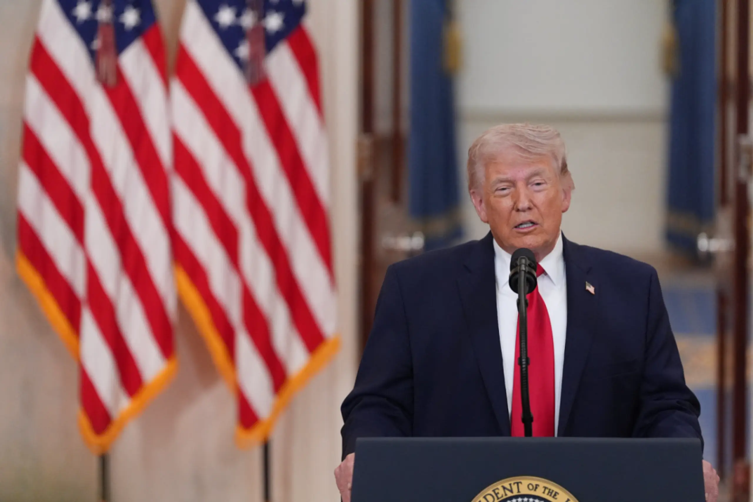 US-Präsident Trump im April bei einer Rede an die Nation