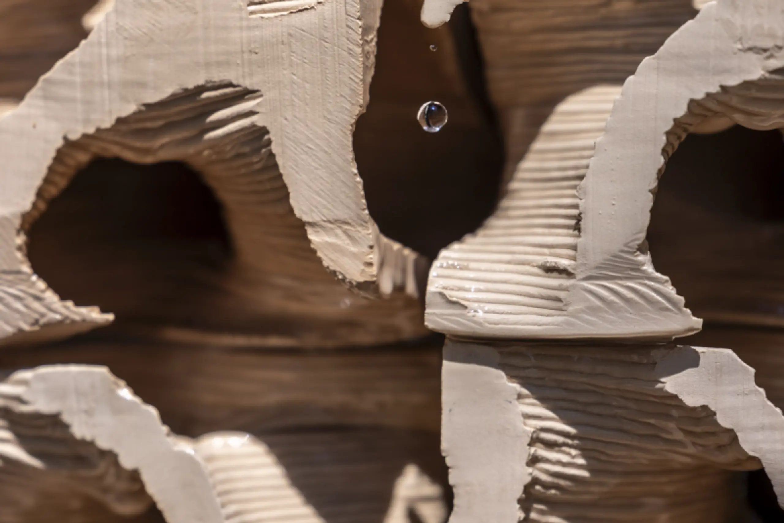 Ein Detail des Prototyps der Kühlwand