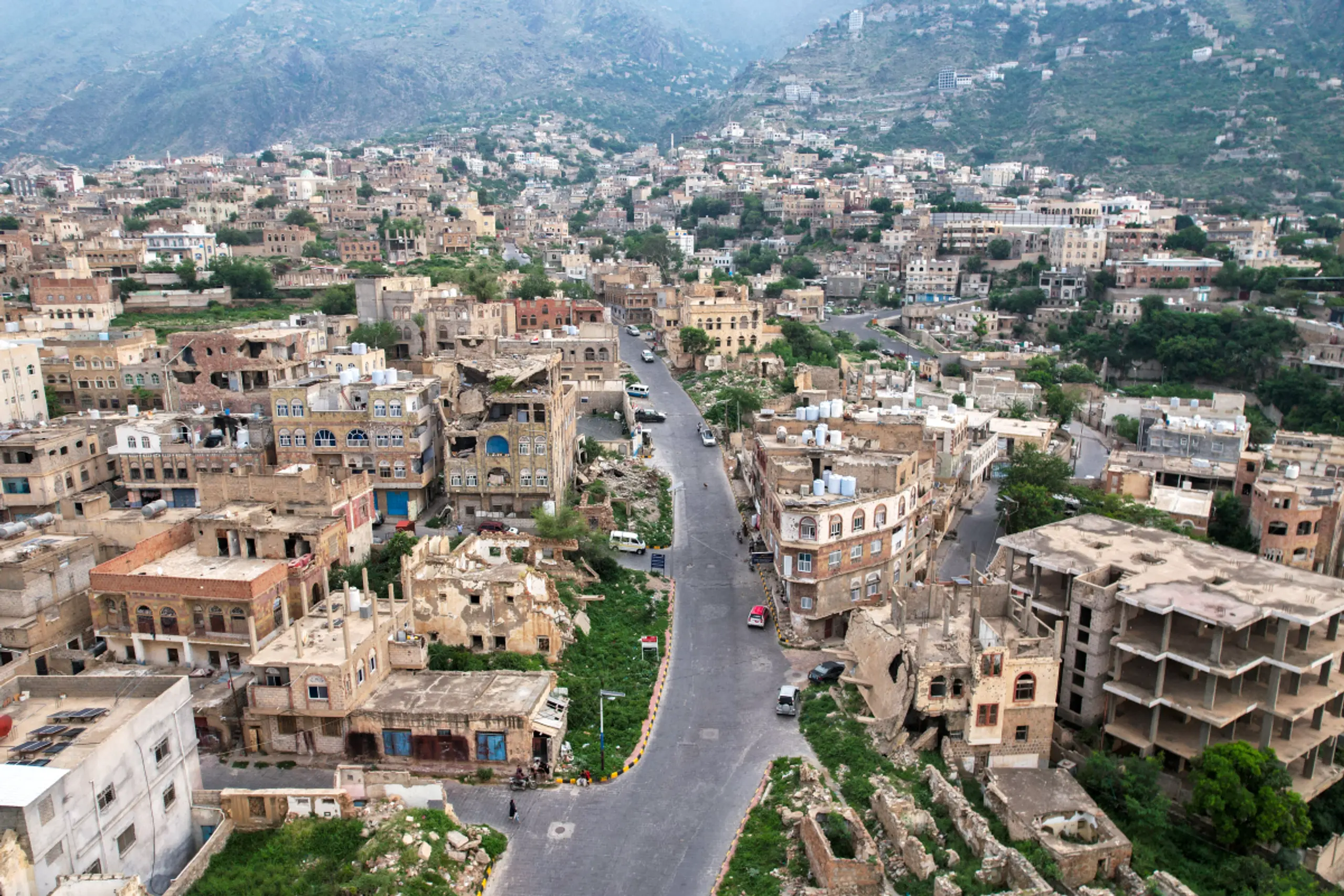 Zerstörungen in Taiz