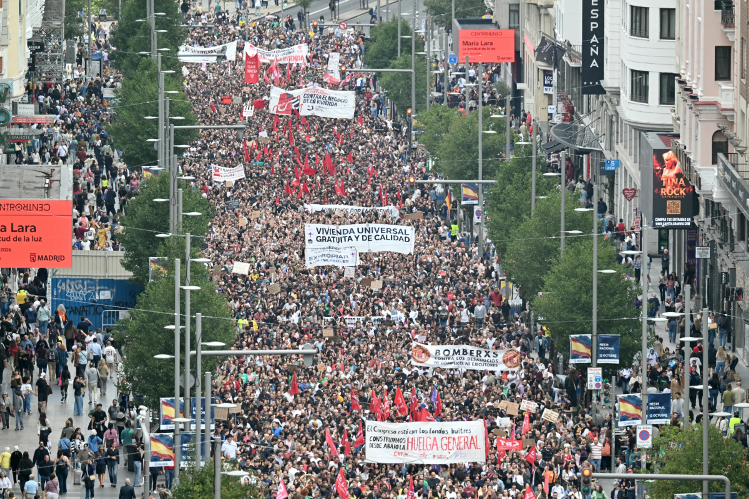 Protestzug gegen Wohnungsnot in Spaniens Hauptstadt Madrid
