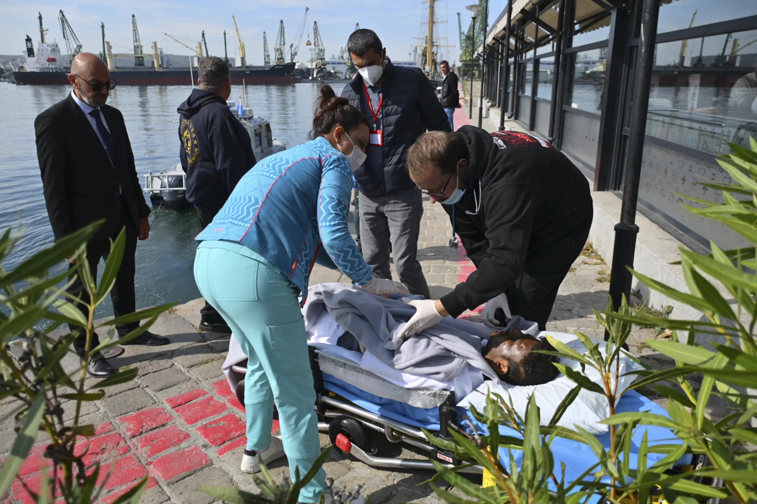 Rettungsaktion bei einem ähnlichen Drohnenschlag vor wenigen Tagen